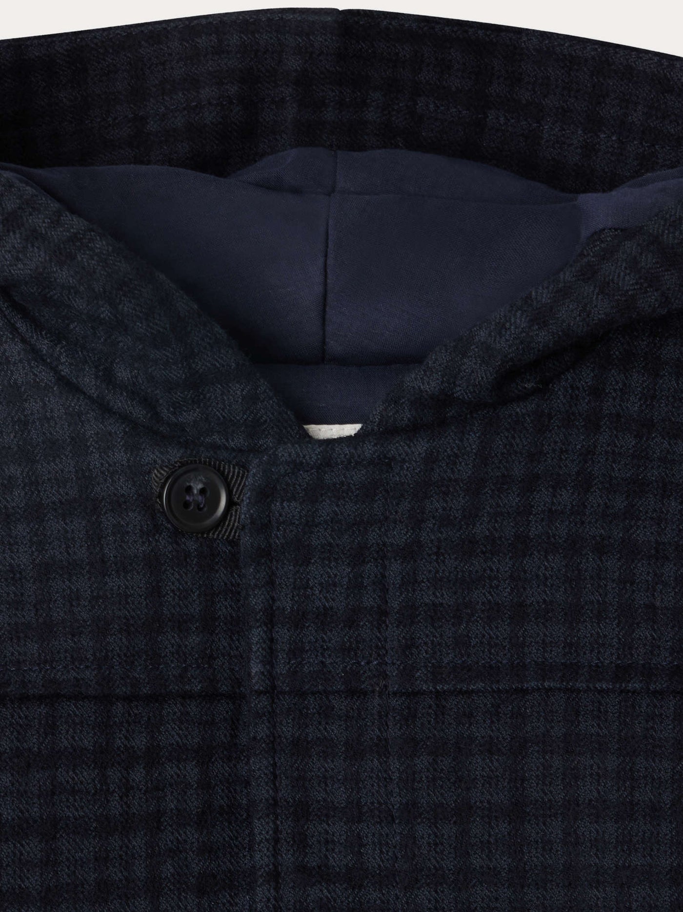 Timo coat in tone-on-tone checks in organic cotton and wool