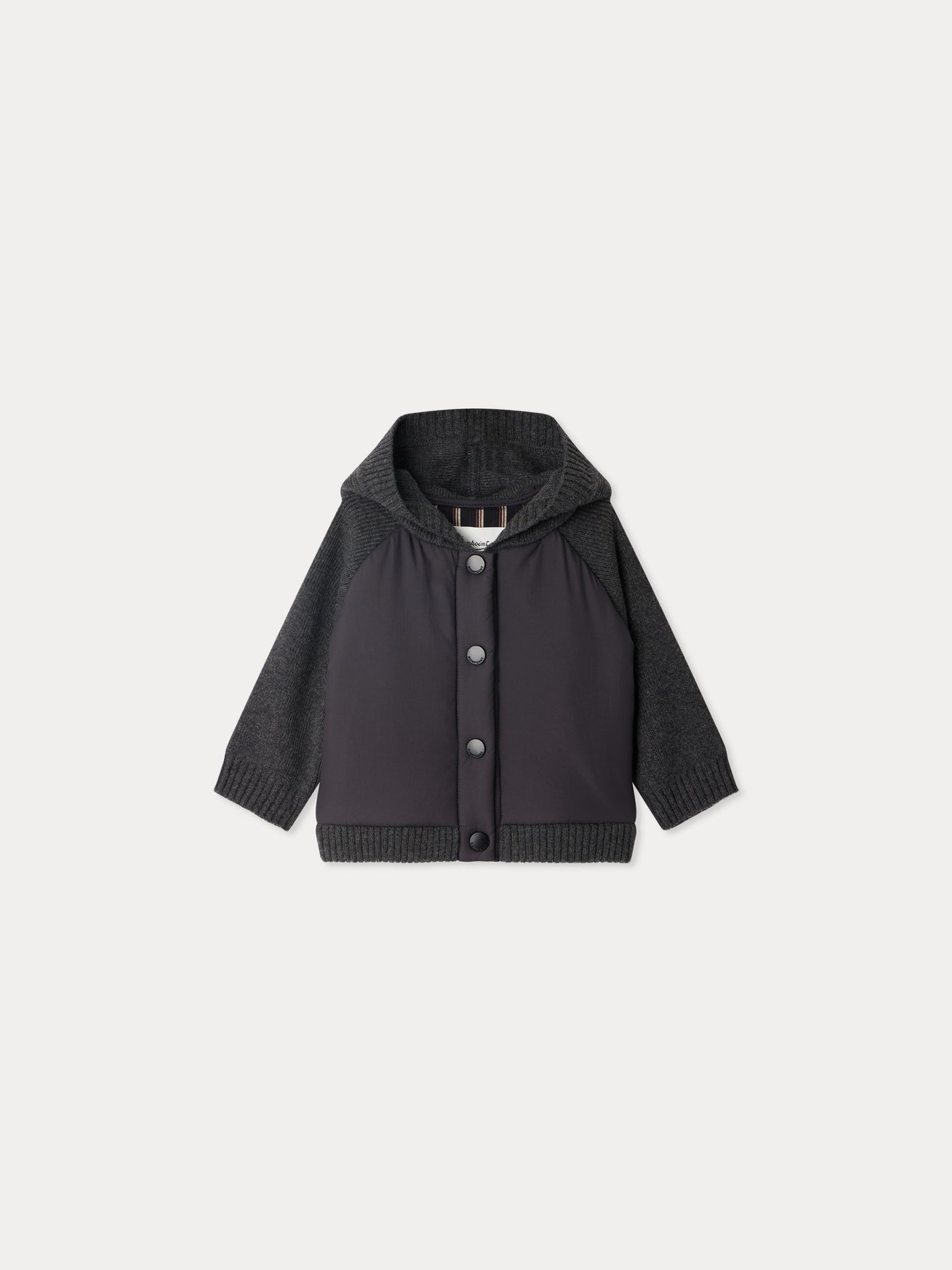 Jepeto hooded jacket in fancy stitch knit
