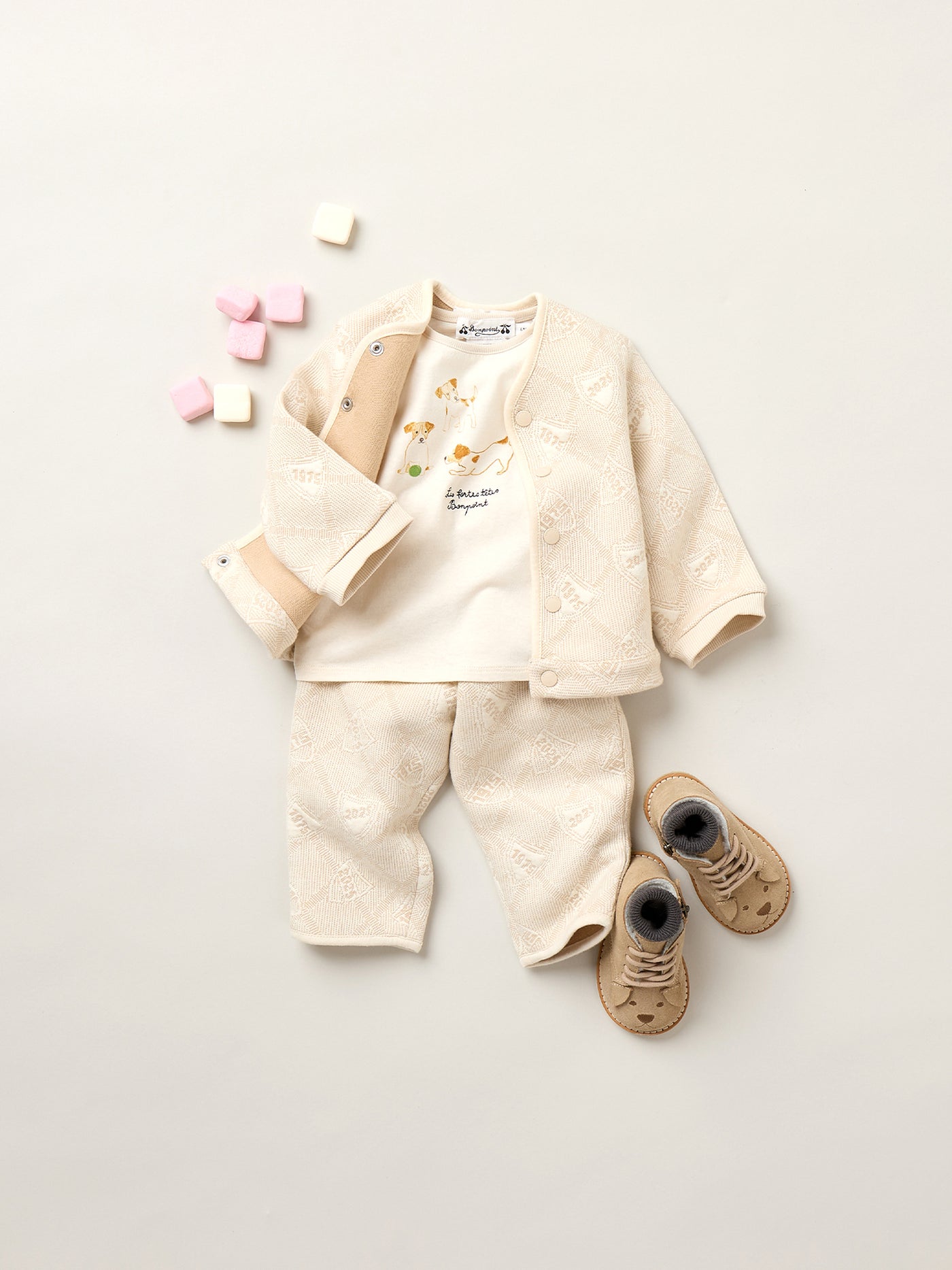Eris quilted sweatshirt with jacquard pattern in organic cotton