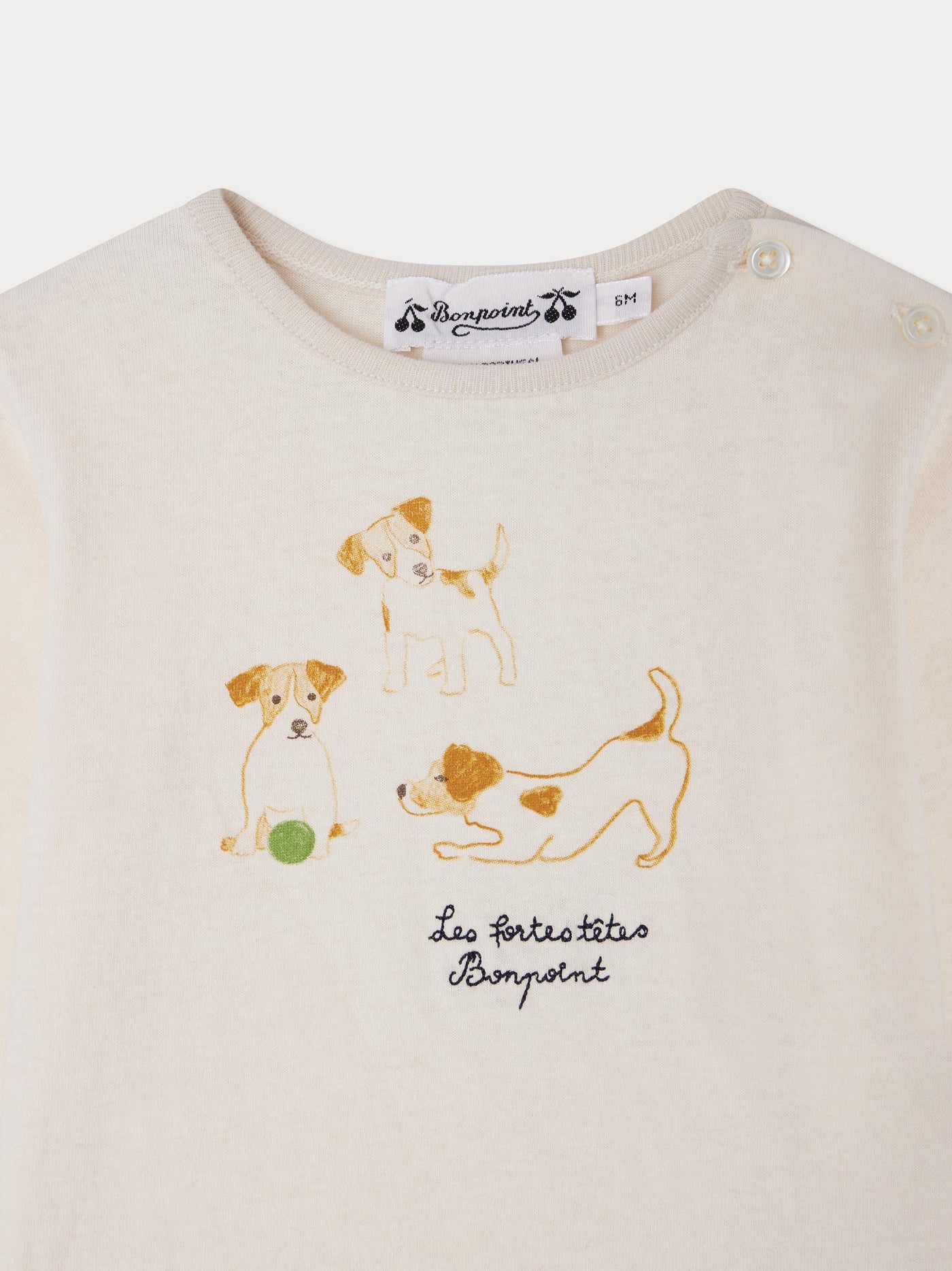 Tahsin T-shirt with dog print in organic cotton