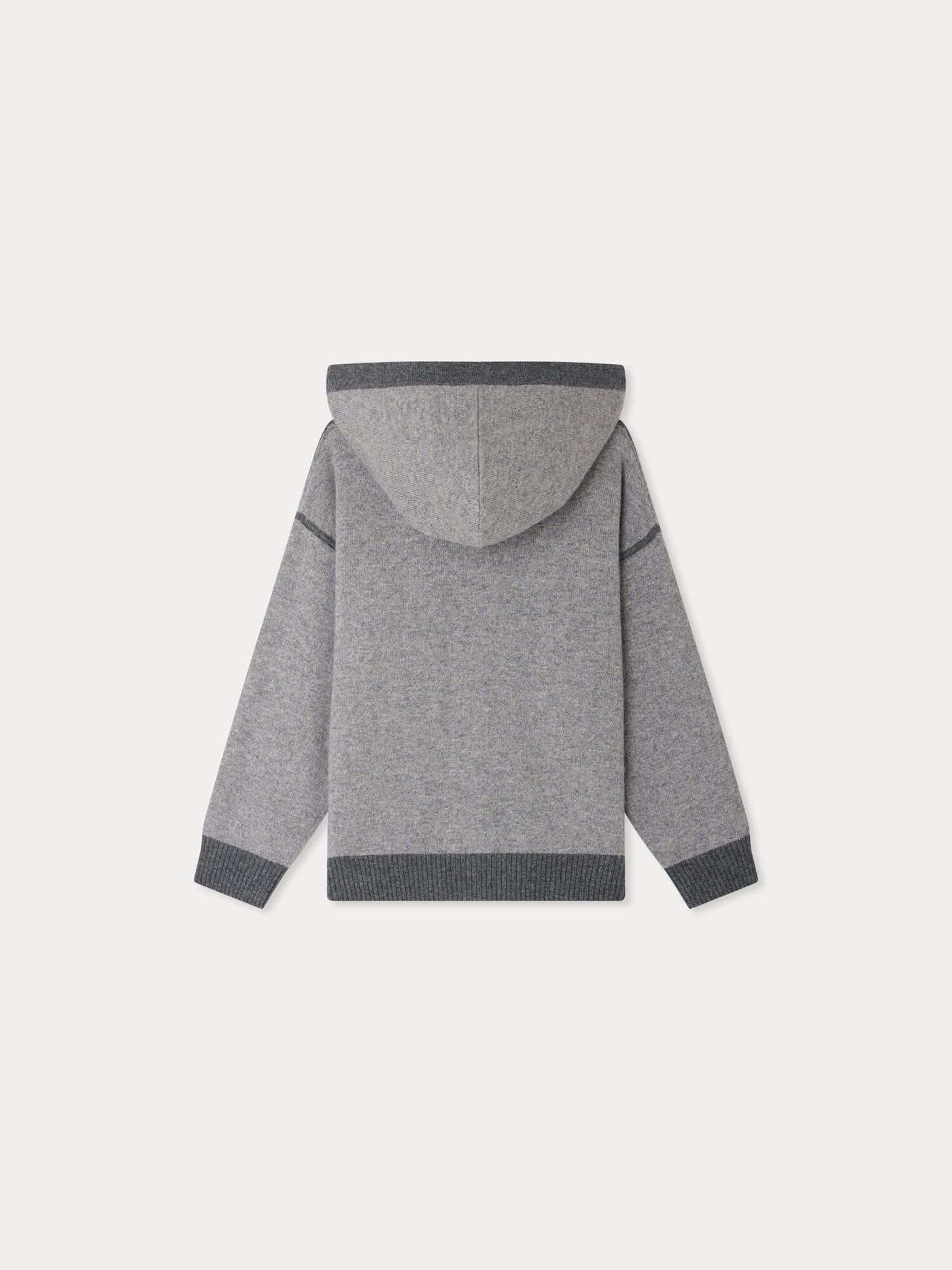 Malik heather grey zip-up hooded cardigan in cashmere