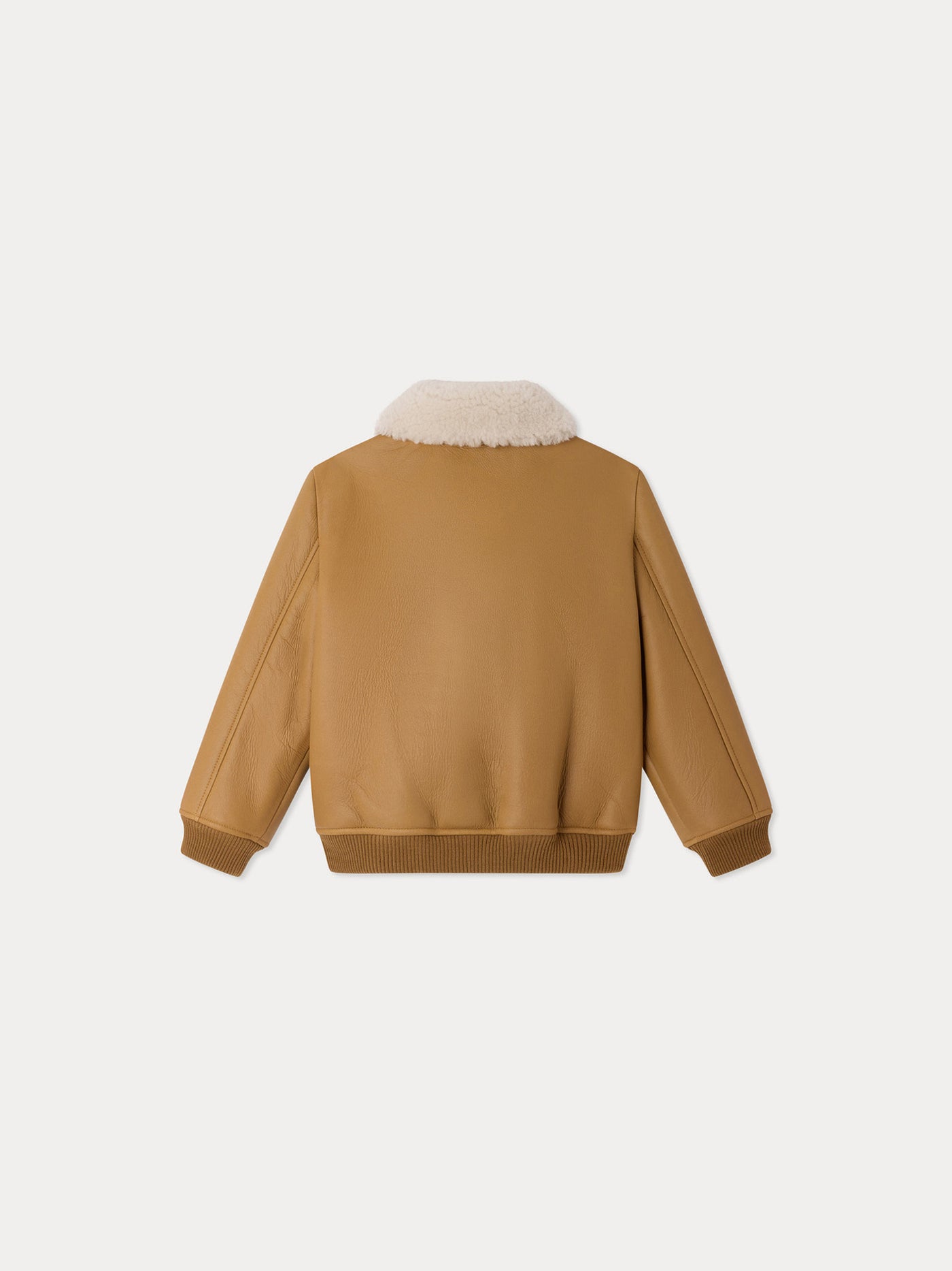 Bowie jacket in leather with faux-fur collar