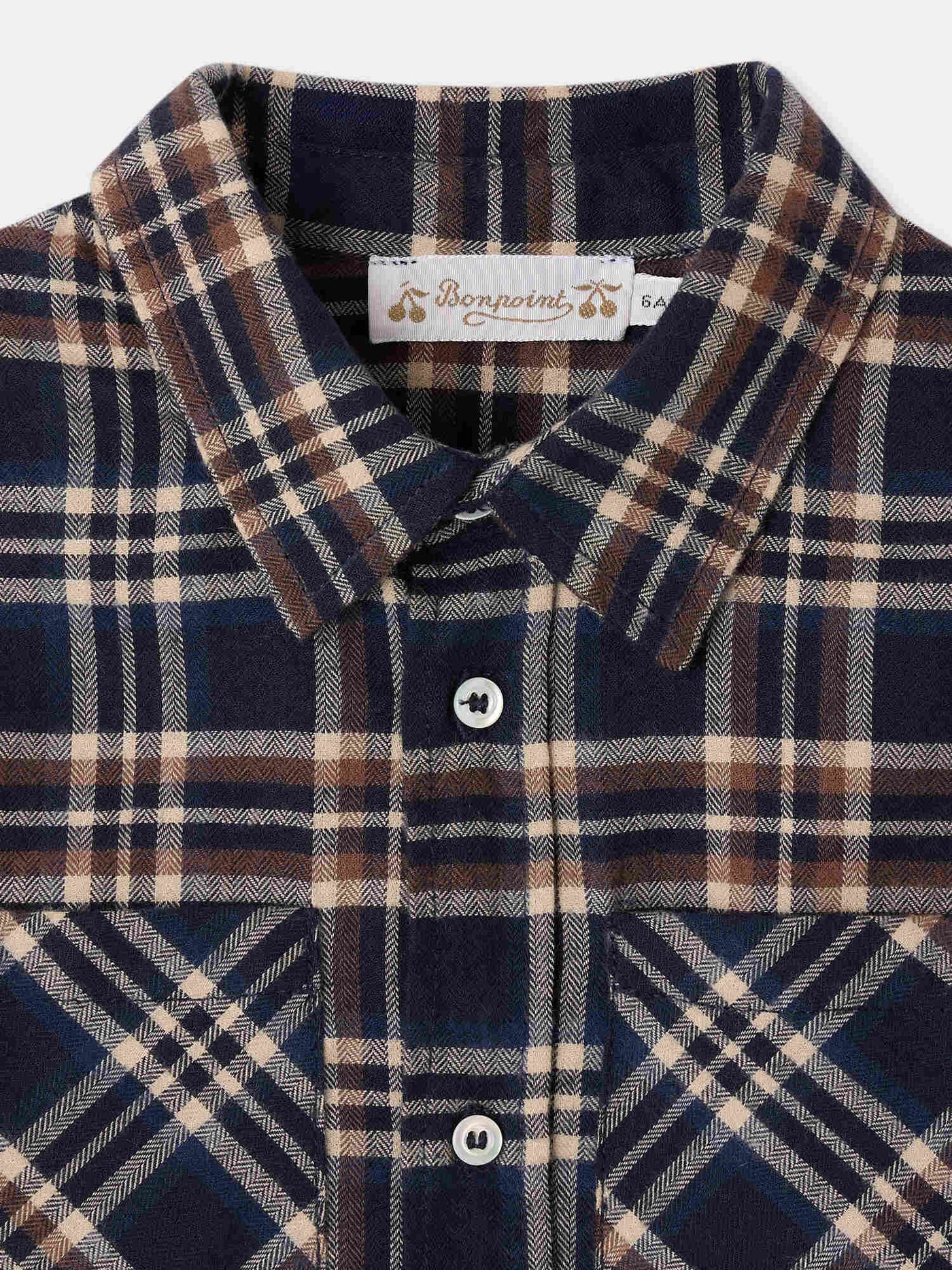 Shirt Altman navy check in organic cotton
