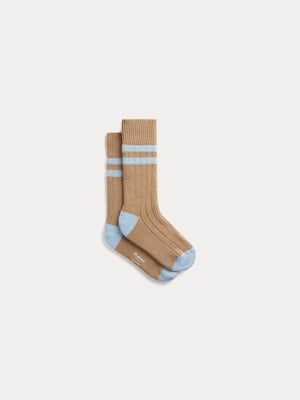 Moaz khaki striped organic cotton socks