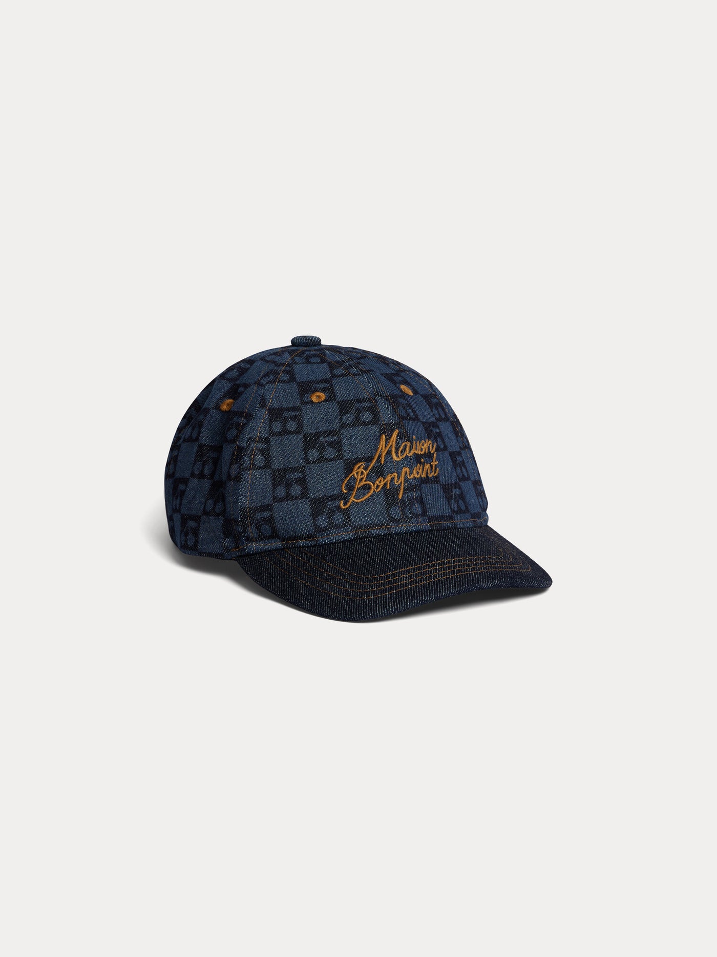 Arnold cap with checkered cherry print in organic cotton
