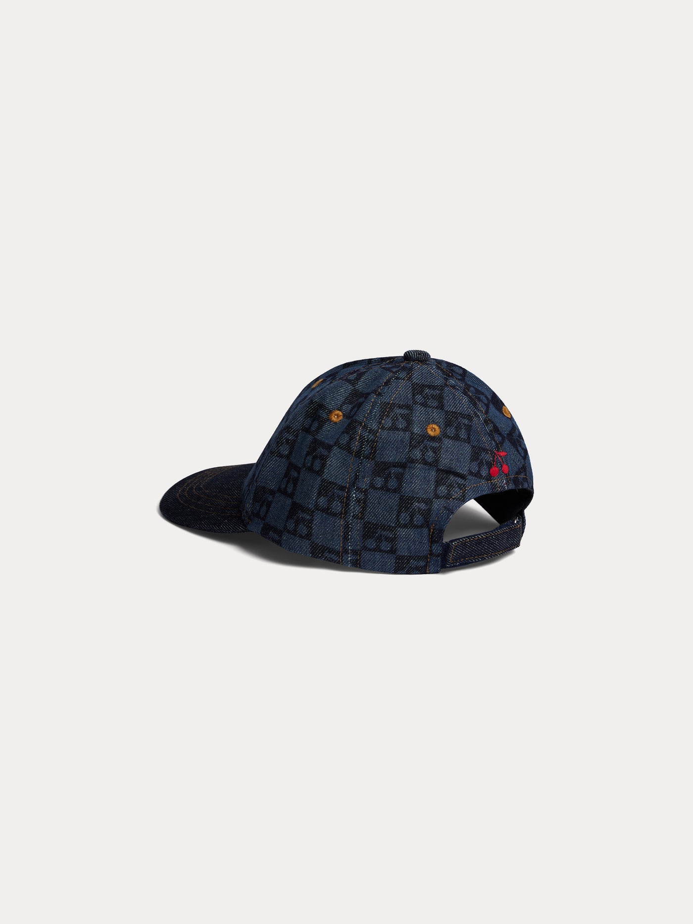 Arnold cap with checkered cherry print in organic cotton