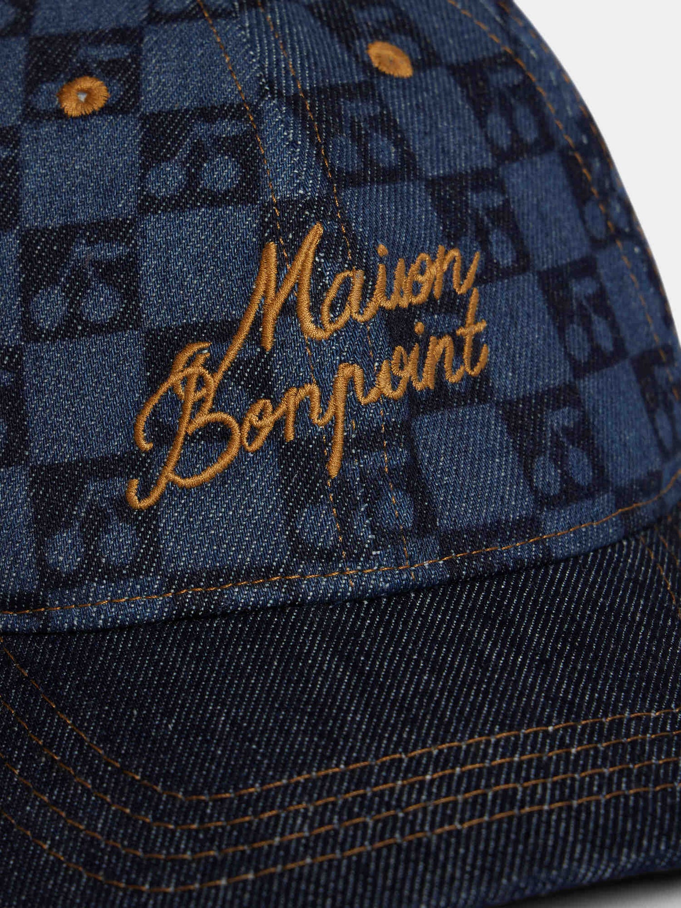 Arnold cap with checkered cherry print in organic cotton