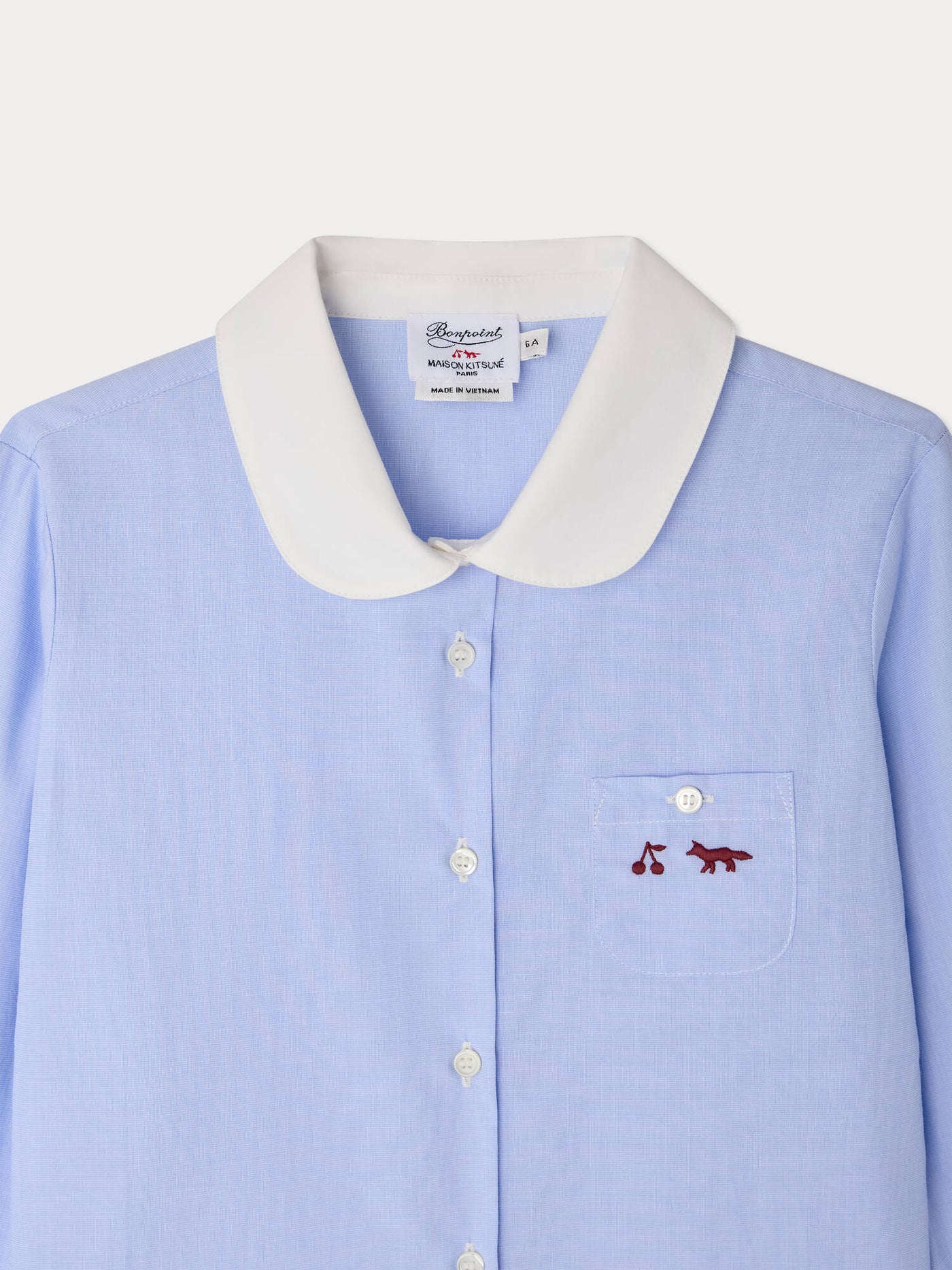 Bonpoint x Maison Kitsuné Marlene embroidered blouse in organic cotton
