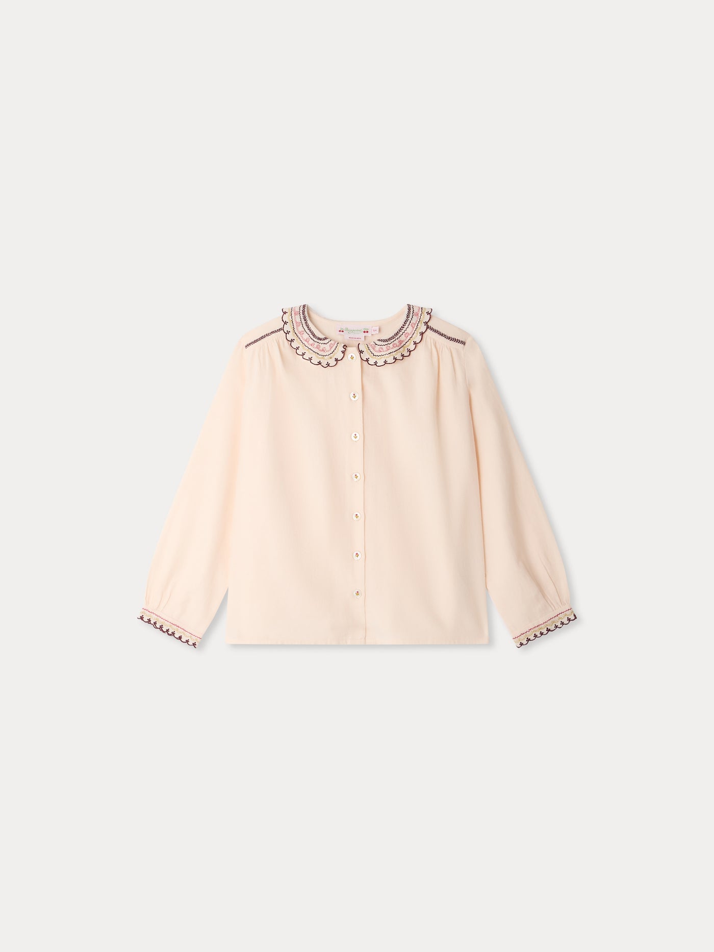 Malah blouse embroidered in organic cotton twill