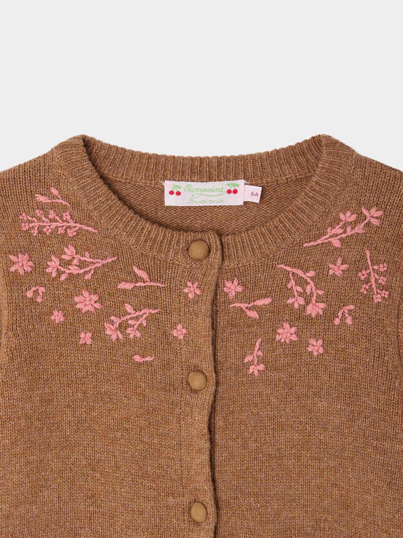Madelia cardigan with hand-embroidered flowers