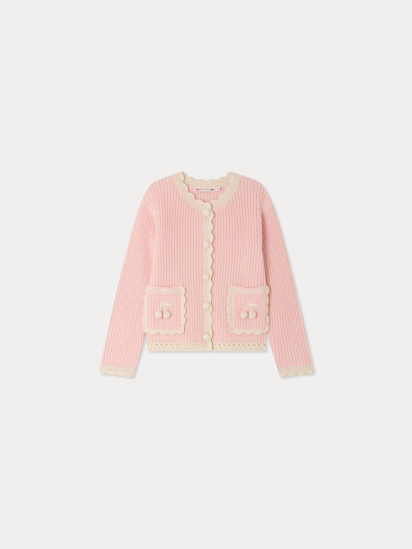 Marlys hand-crocheted cardigan in pink