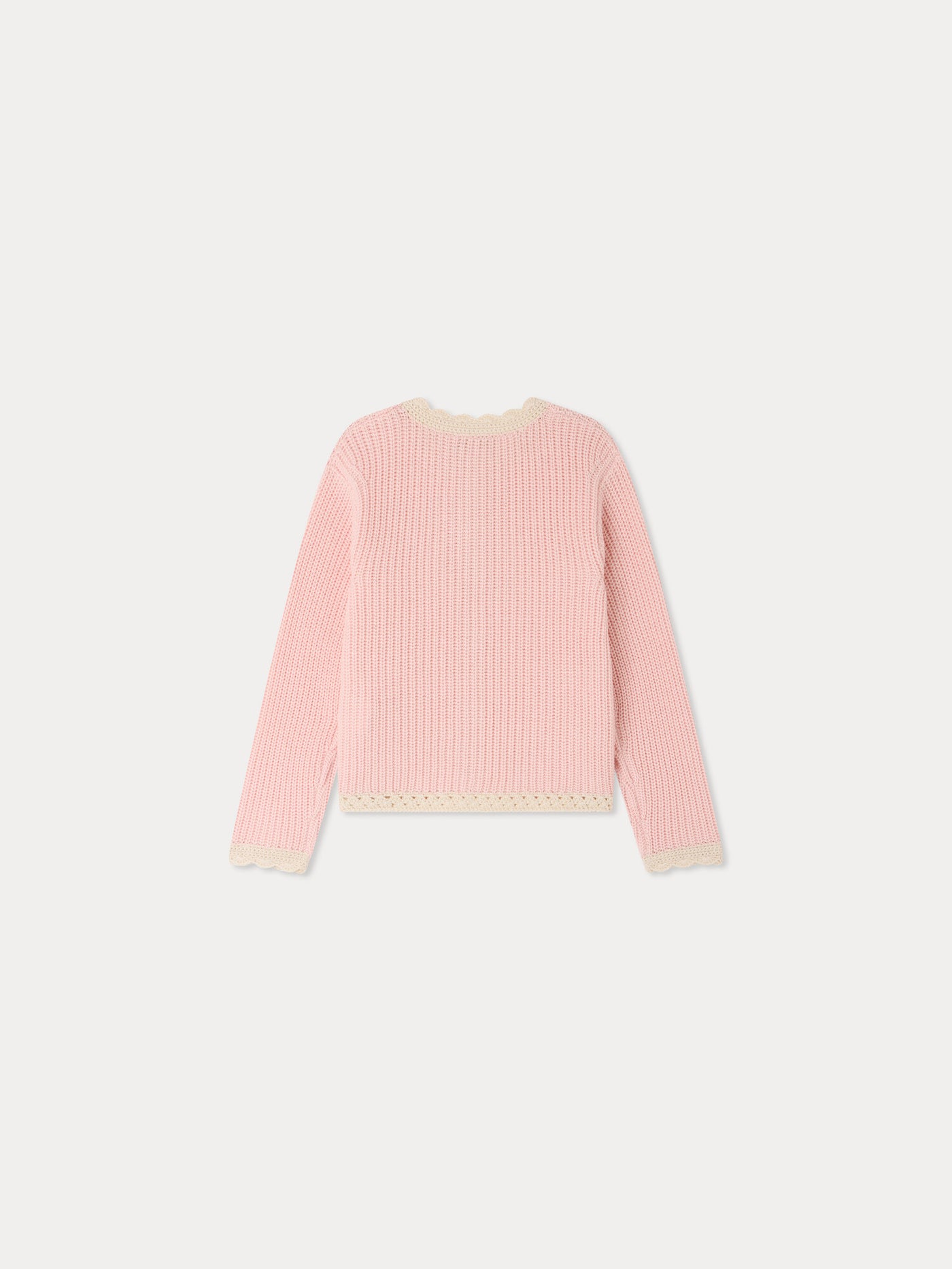 Marlys hand-crocheted cardigan in pink