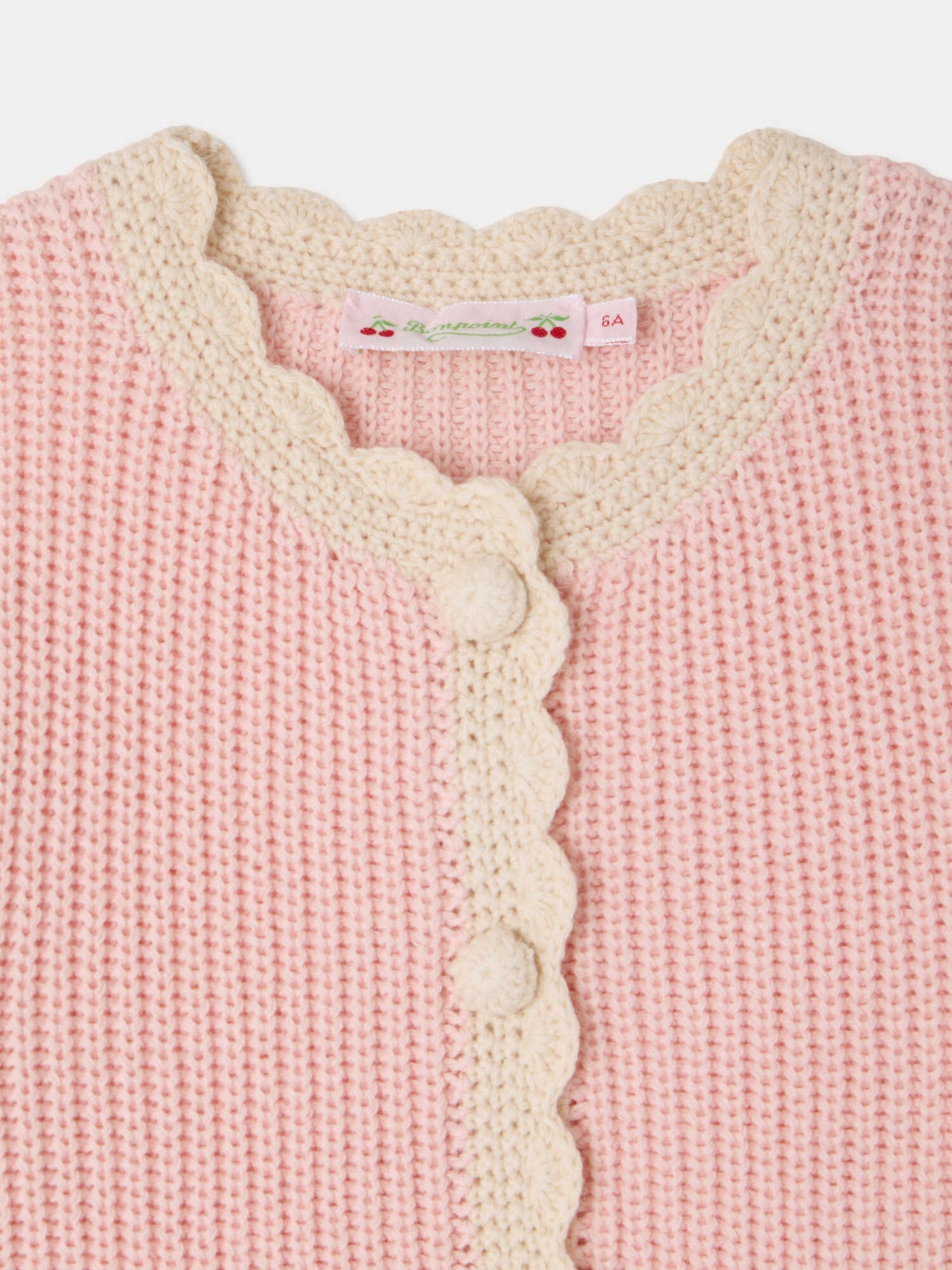 Marlys hand-crocheted cardigan in pink