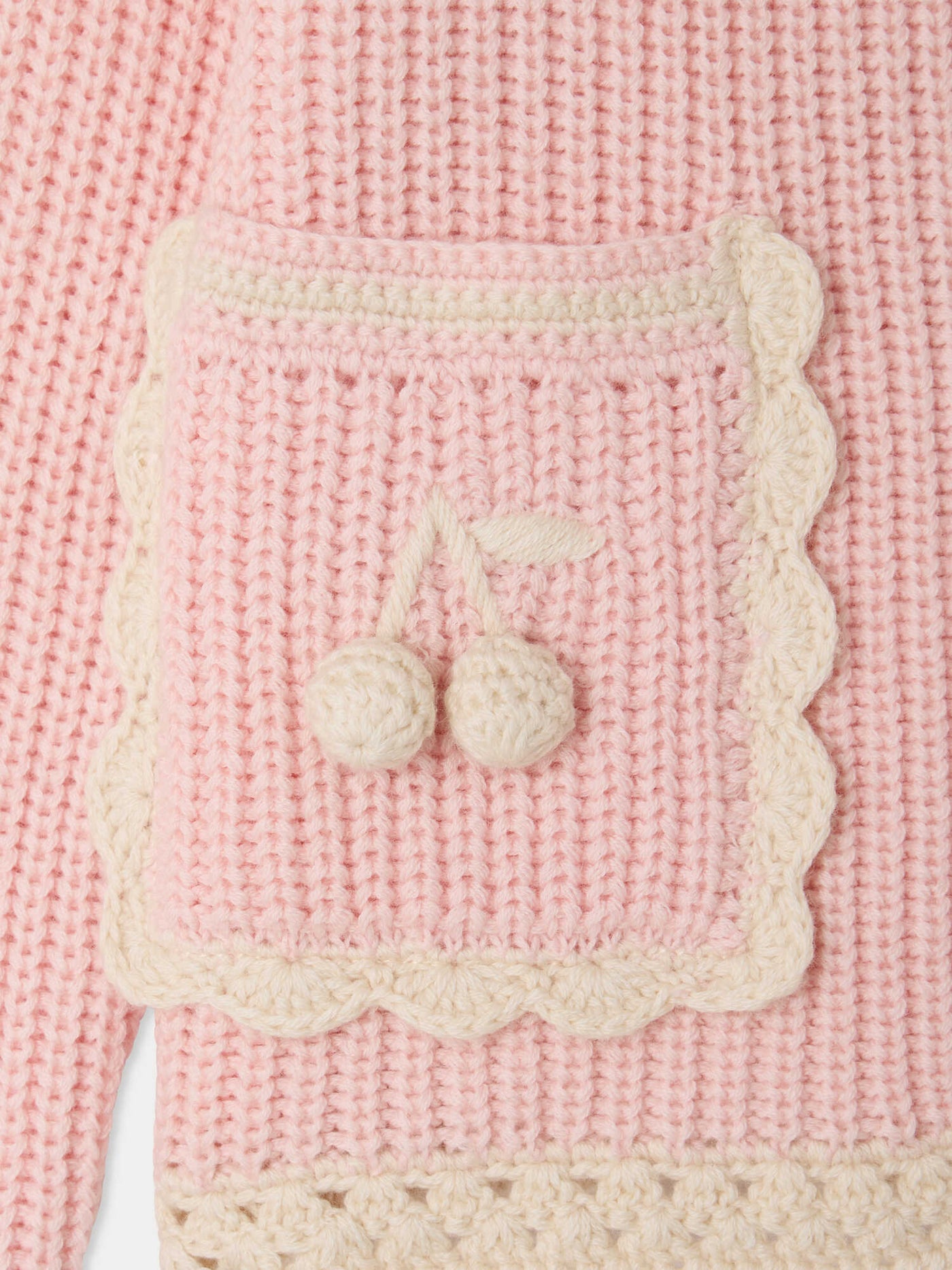 Marlys hand-crocheted cardigan in pink