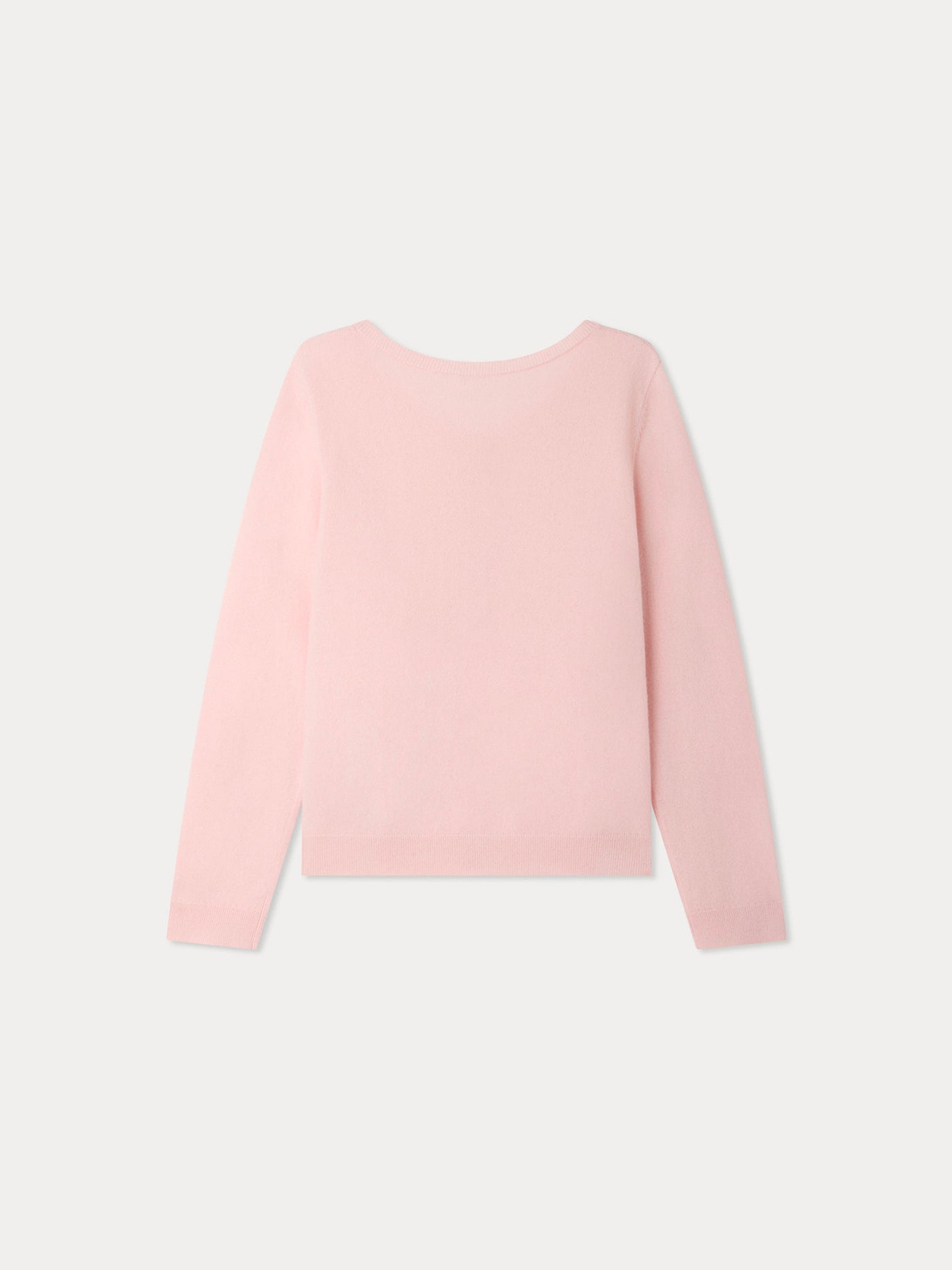 Marisha Grown-Up pink cashmere cardigan with hand-embroidered cherries and pearls