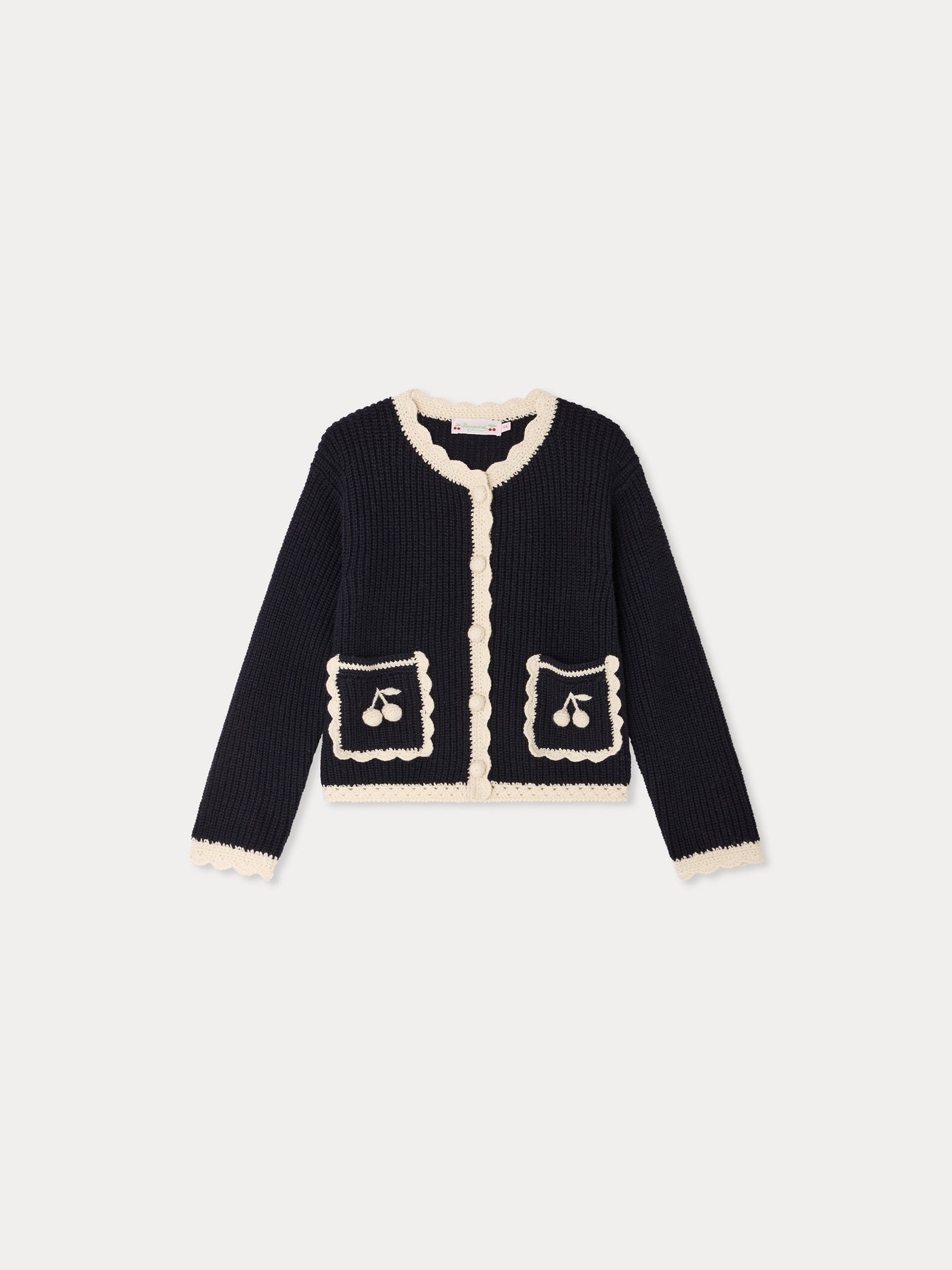 Marlys hand-crocheted navy cardigan