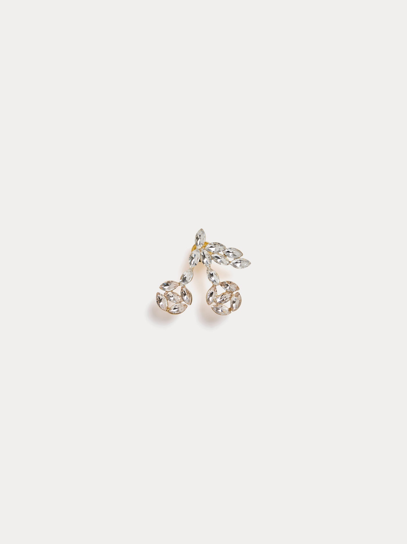 Brooch Munira cherry with two-tone rhinestones