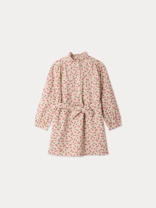 Tiphany cherry print dress in organic cotton