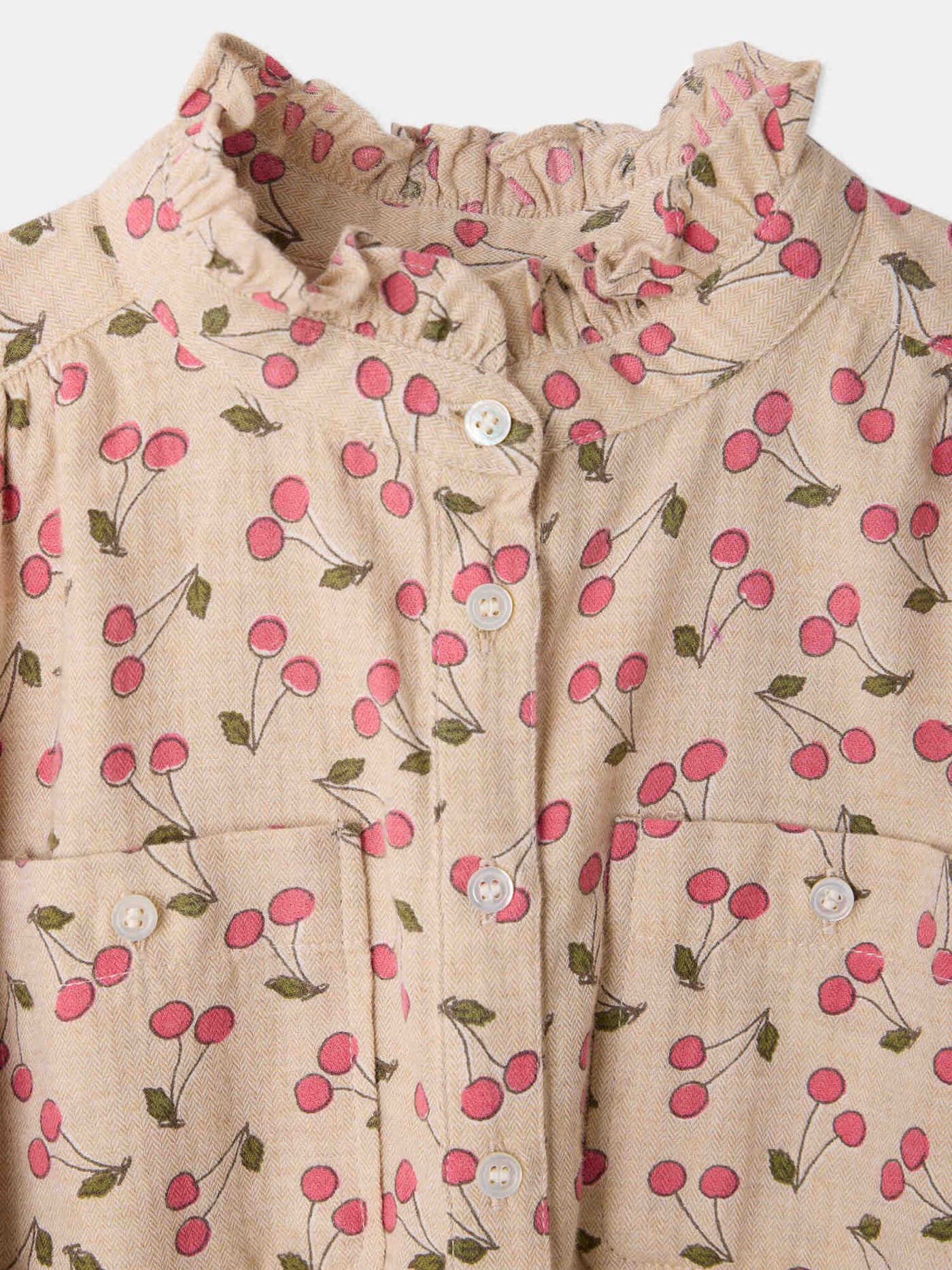 Tiphany cherry print dress in organic cotton