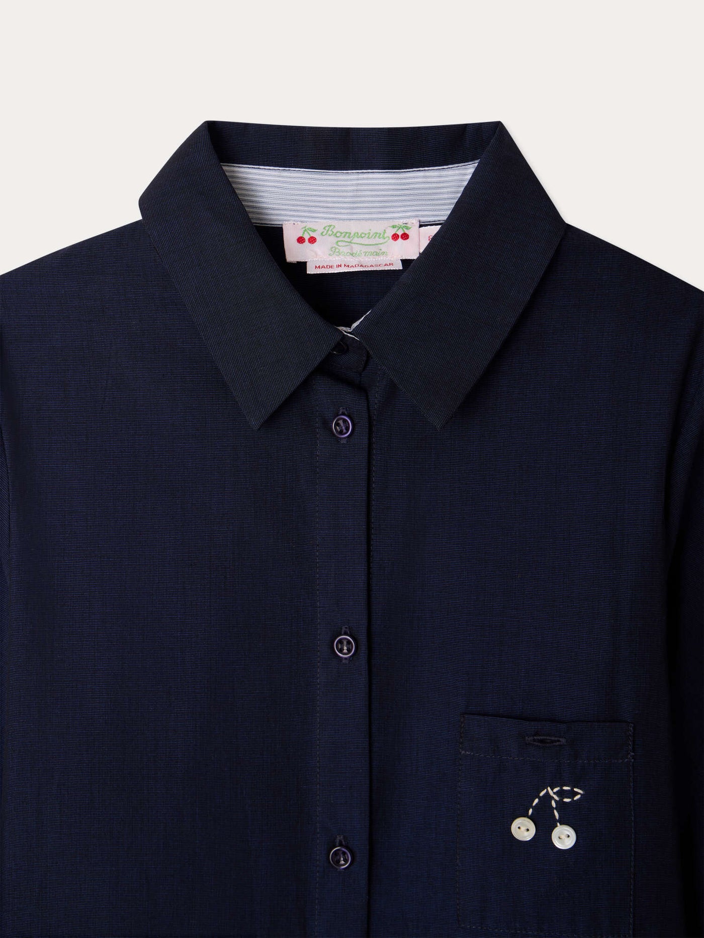 Maribelle shirt dress pleated and embroidered by hand