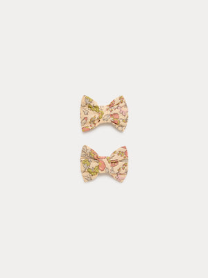 Miniclic hair clips in yellow Liberty fabric in organic cotton