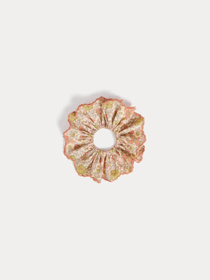 Lilium scrunchie in embroidered Liberty fabric in organic cotton