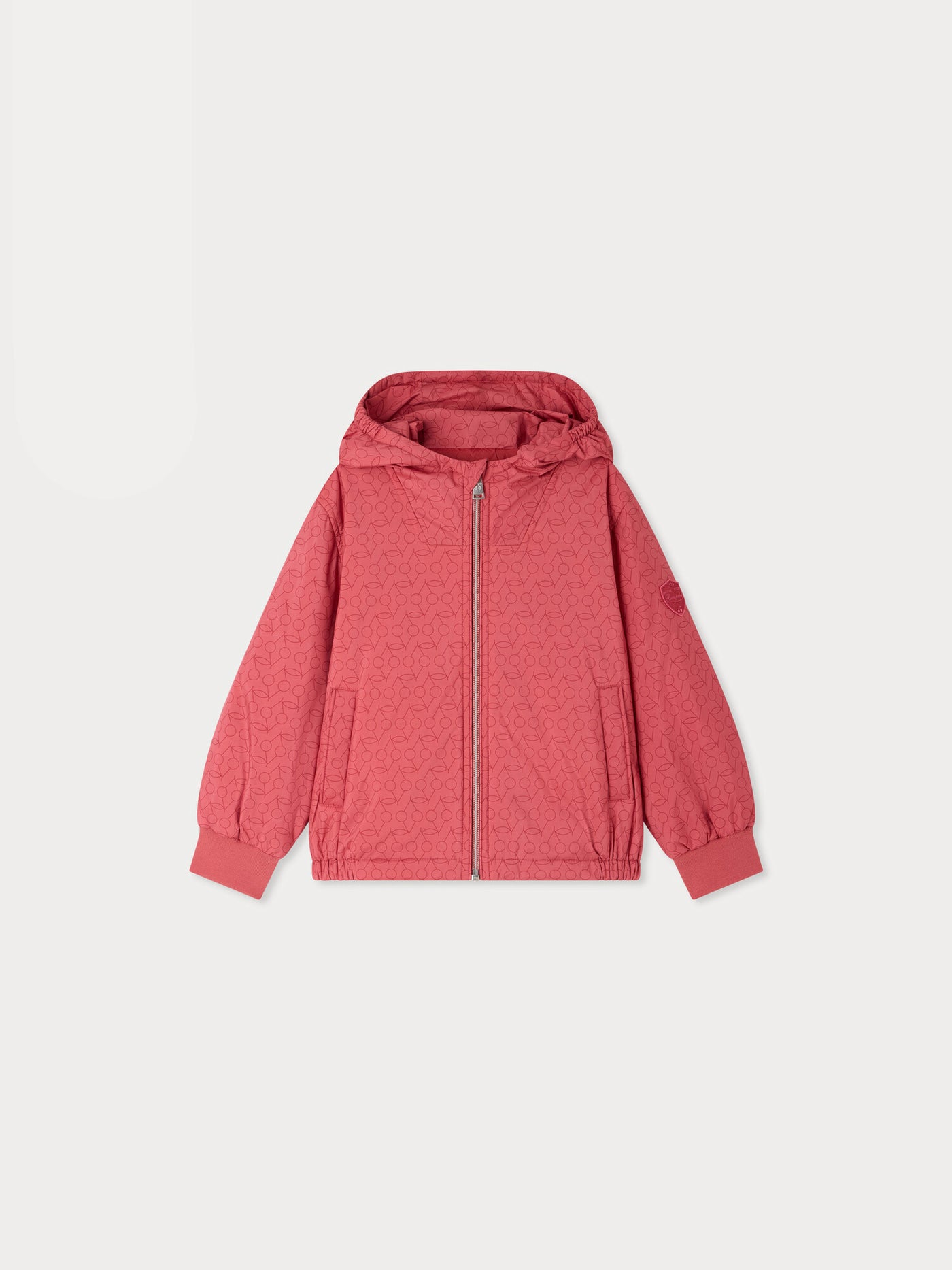 Marguerite water-repellent jacket with cherry print