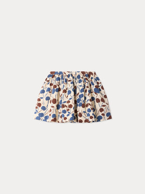 Suzon skirt in printed velvet and organic cotton
