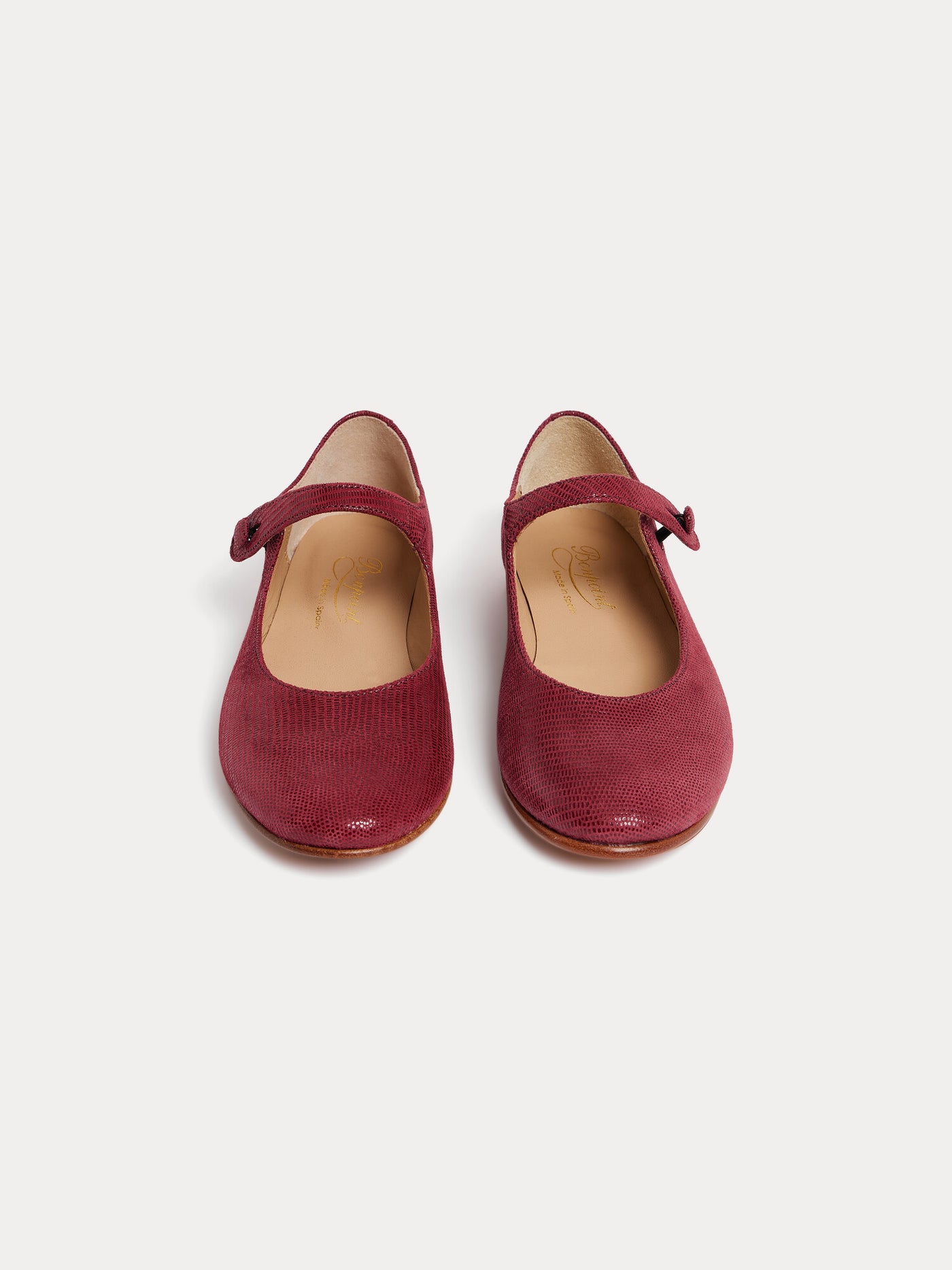 Ella burgundy leather ballet flats