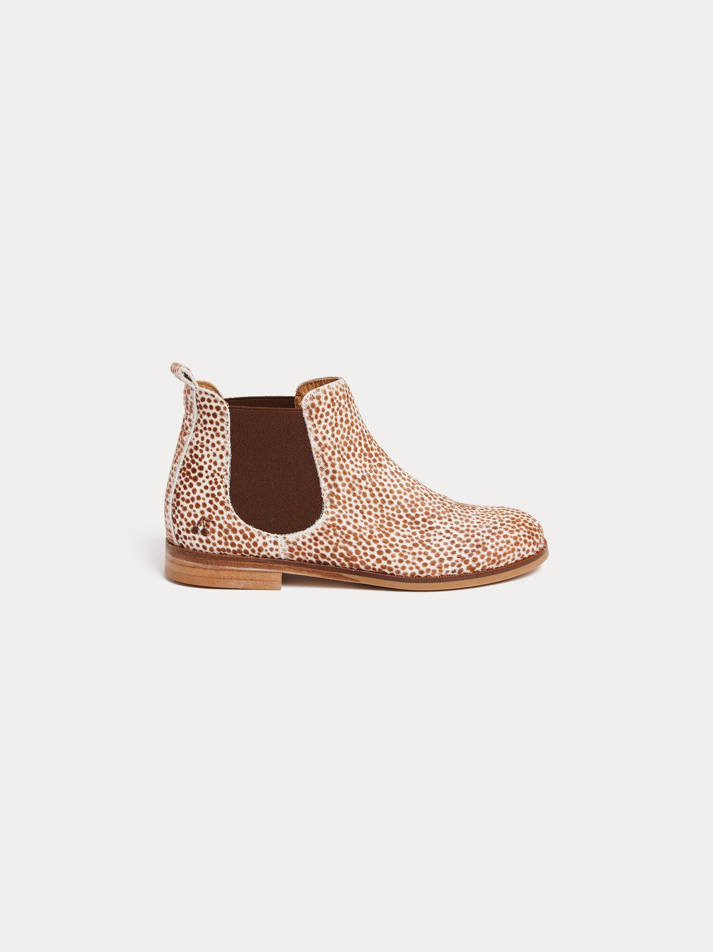 Patty embroidered spotted fur boots in leather