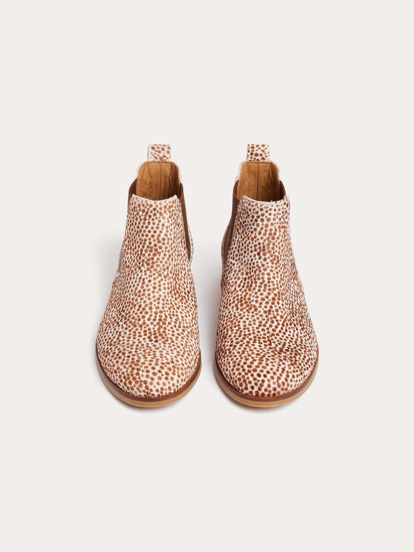 Patty embroidered spotted fur boots in leather