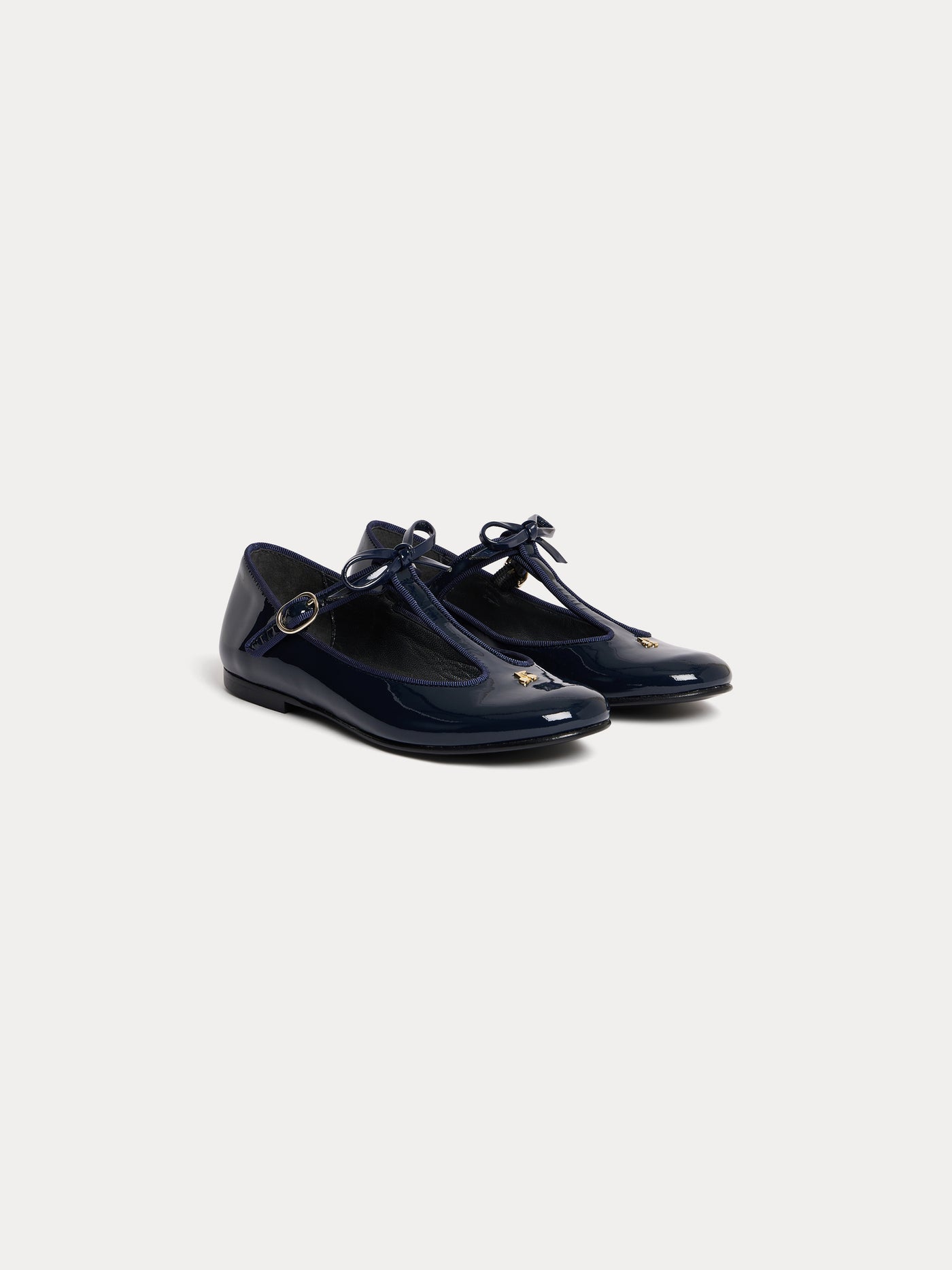 Joyce midnight blue leather ballet flats