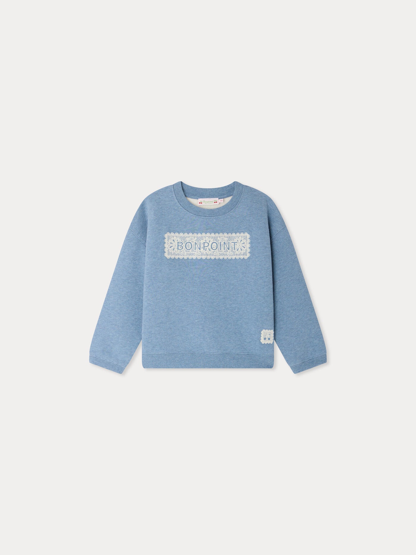 Tayla doily-embroidered sweatshirt in organic cotton