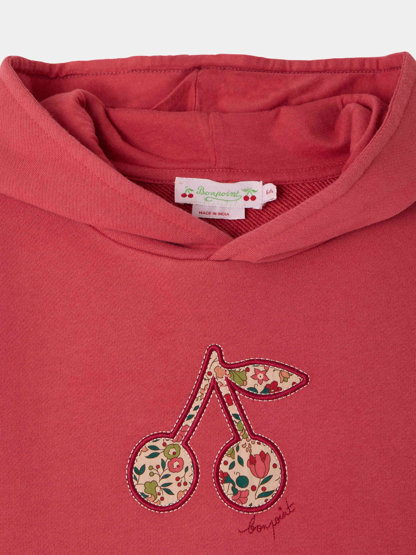 Tita sweatshirt with cherry motif in Liberty fabric organic cotton