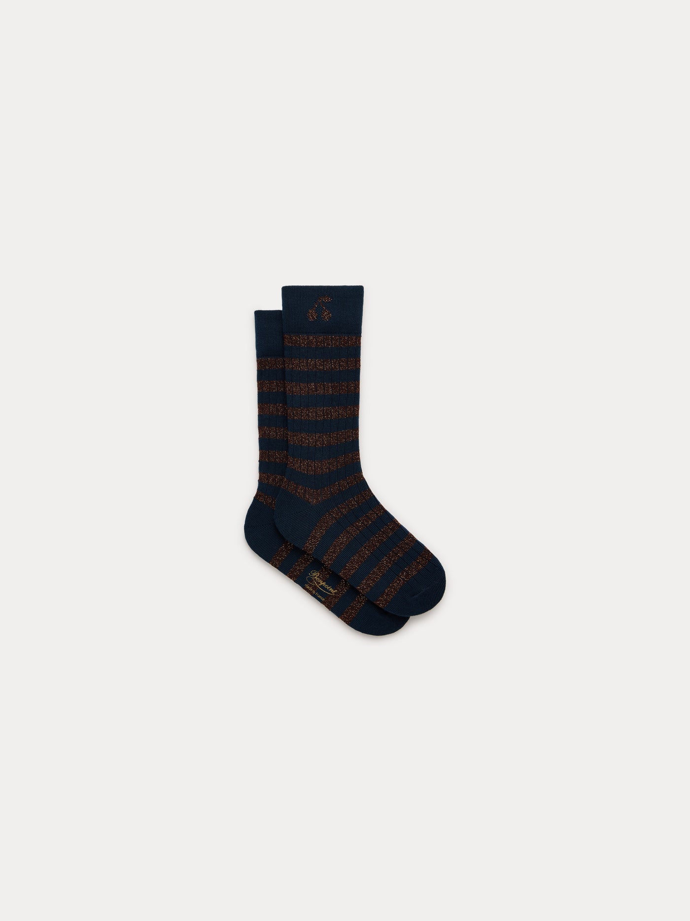 Moran navy socks with sequin stripes