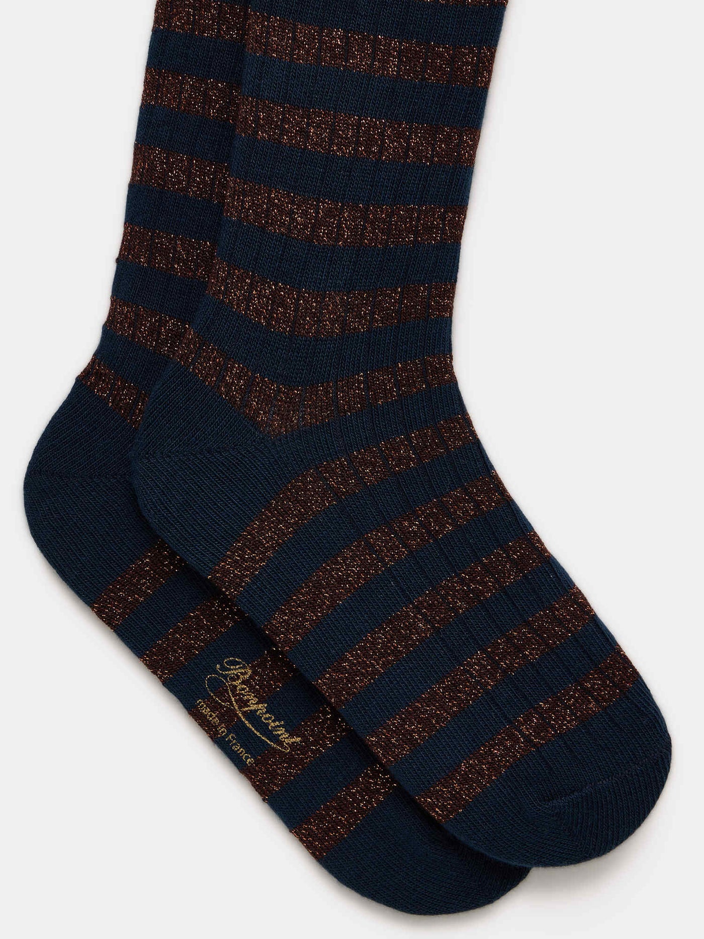 Moran navy socks with sequin stripes