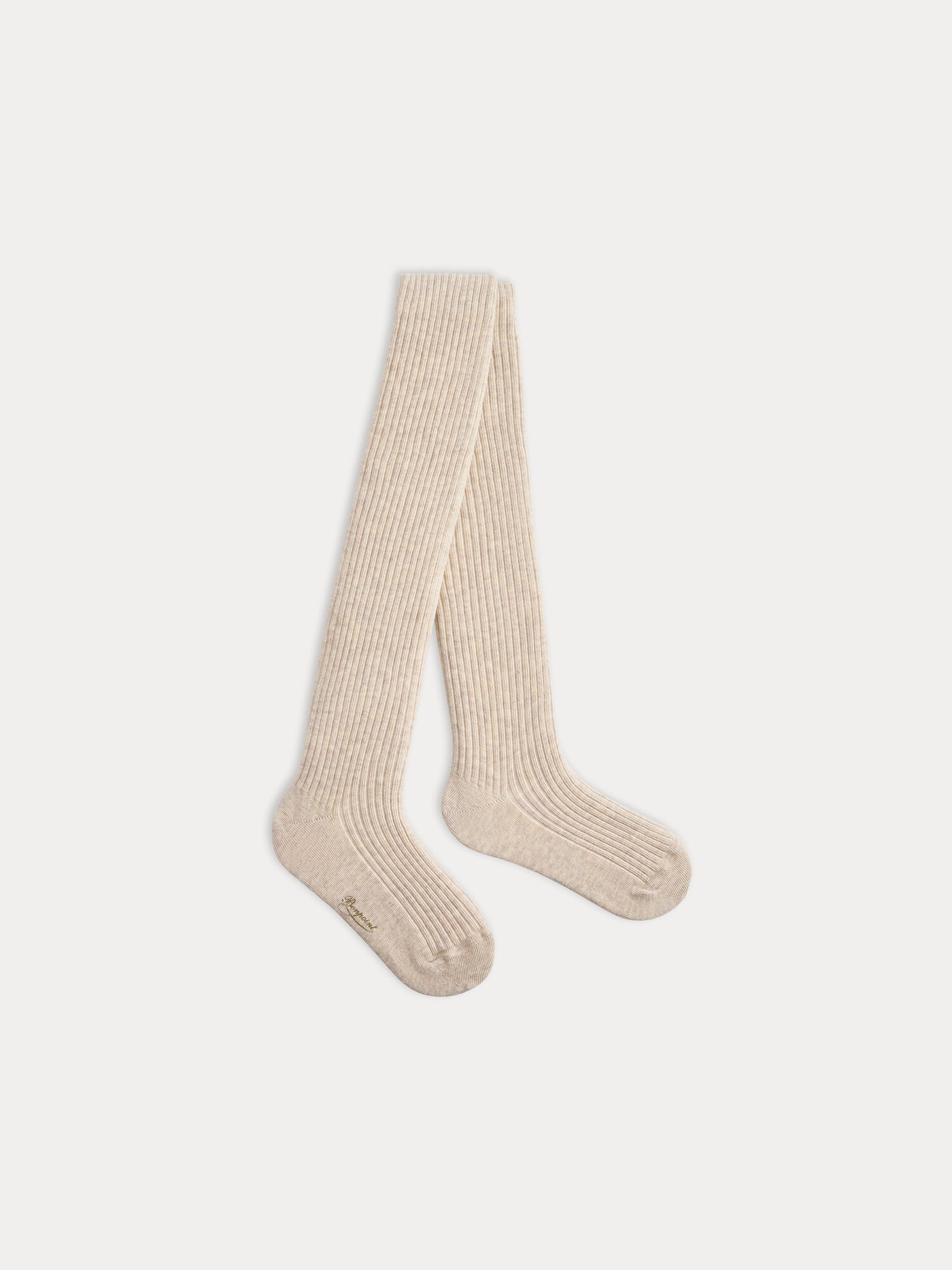 Thomina mottled beige ribbed tights