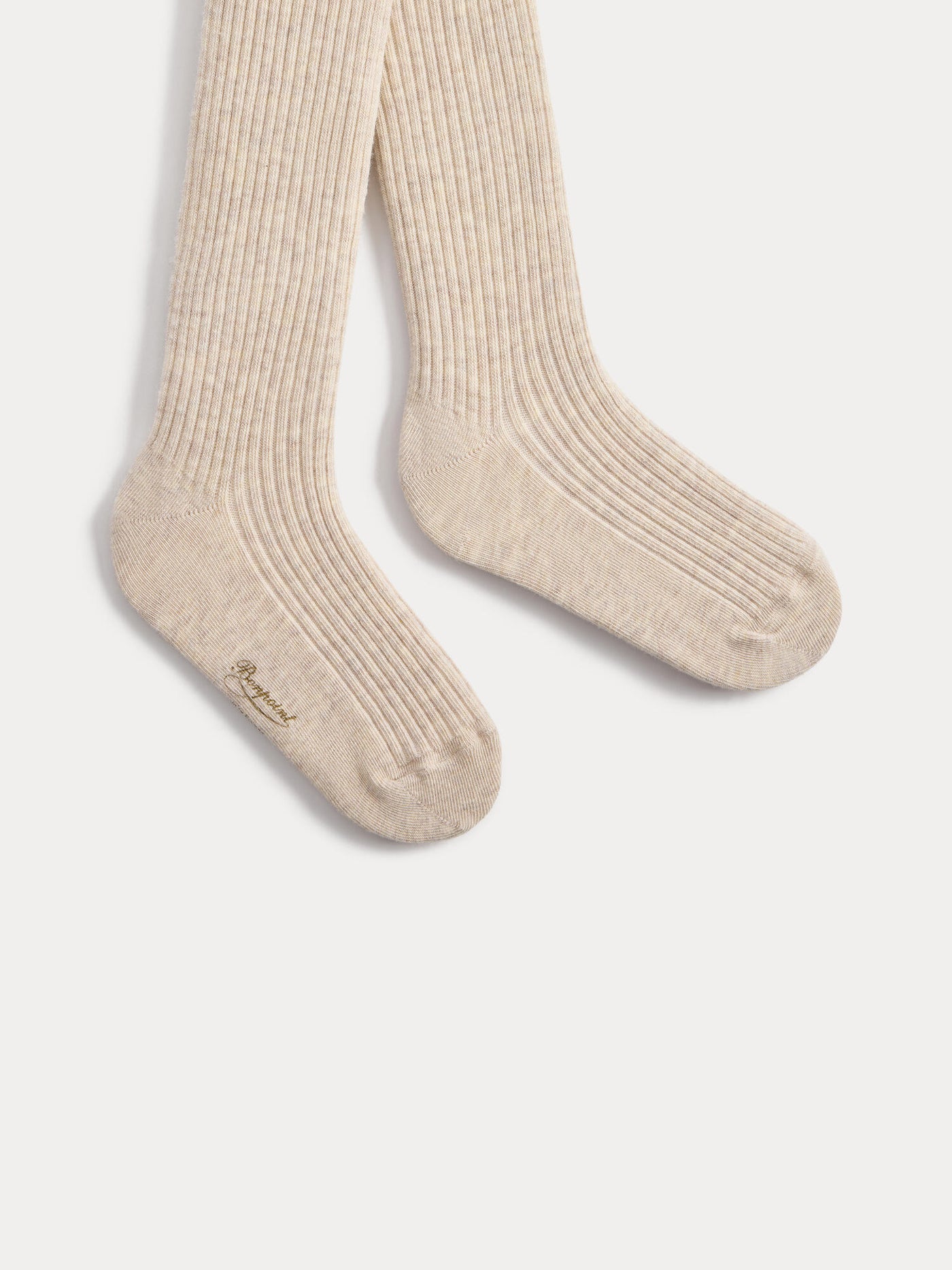 Thomina mottled beige ribbed tights