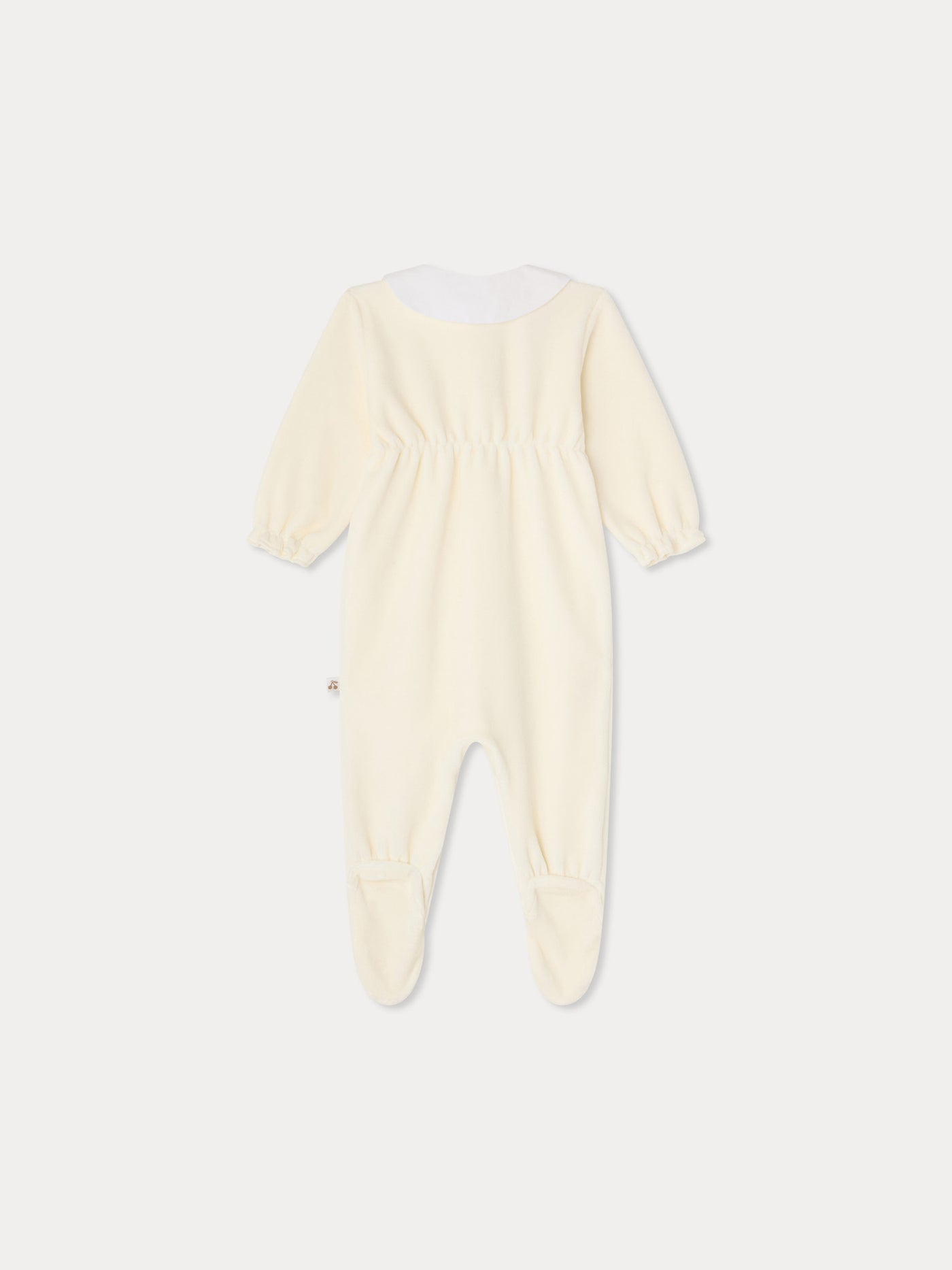 Tintina pyjamas embroidered lambs in organic cotton velvet