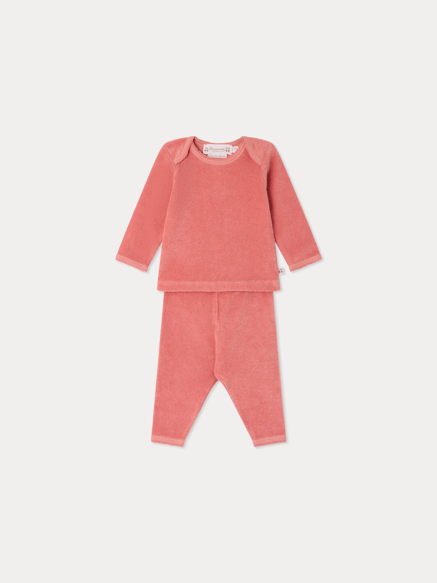 Timi set in pink organic terry cotton