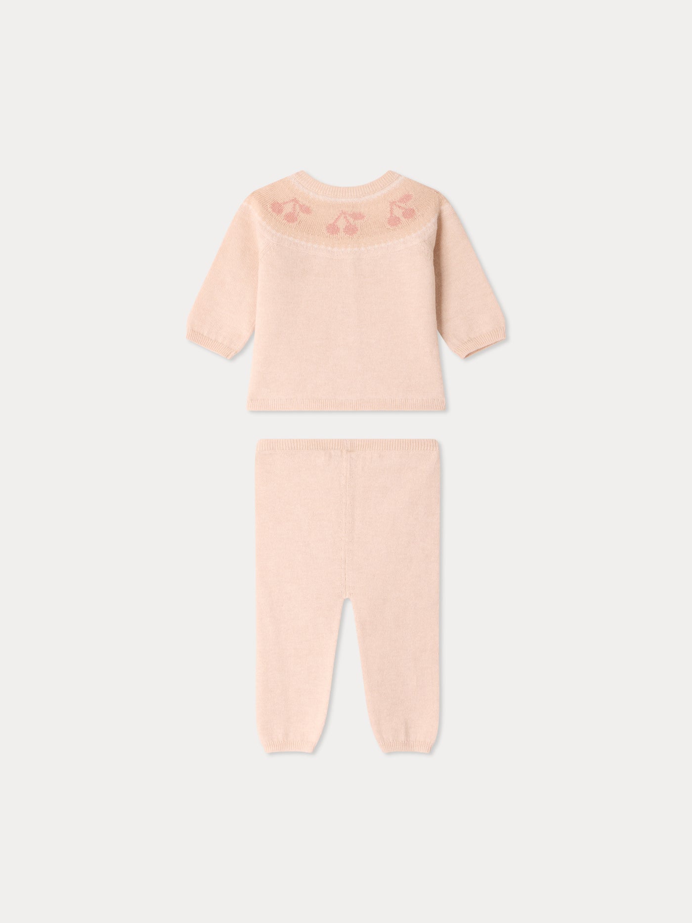 Jenny set with round collar and cherry jacquard