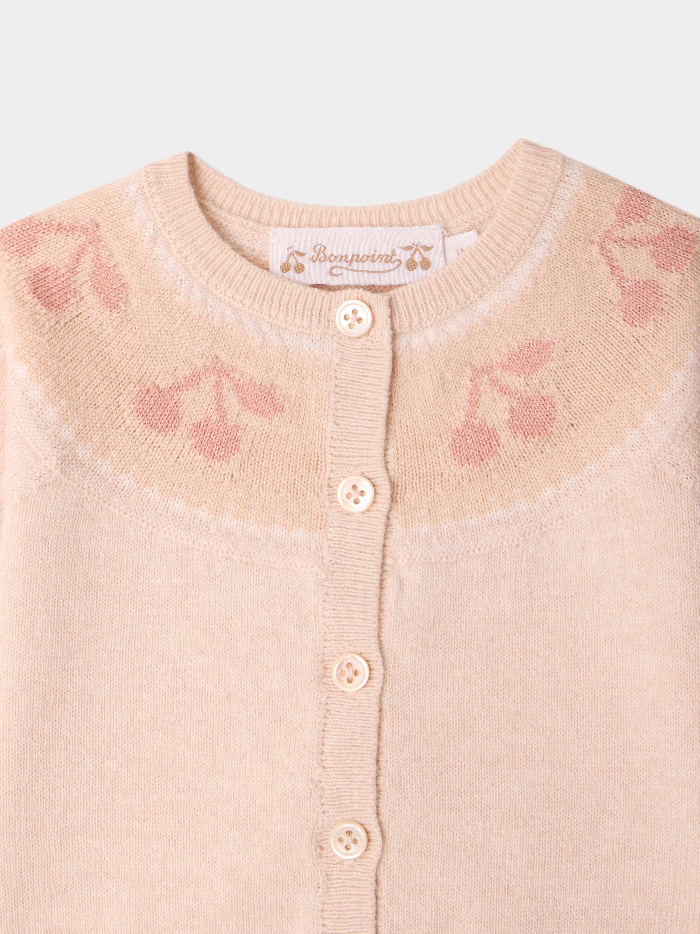 Jenny set with round collar and cherry jacquard