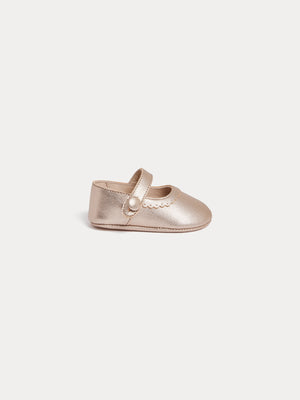 Miray Mary Janes in Metallic Gold Leather