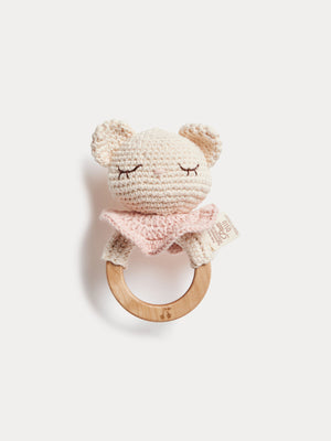 Mikayla hand-crocheted sheep rattle in organic cotton