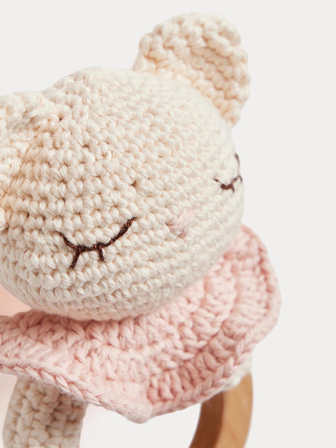 Mikayla hand-crocheted sheep rattle in organic cotton