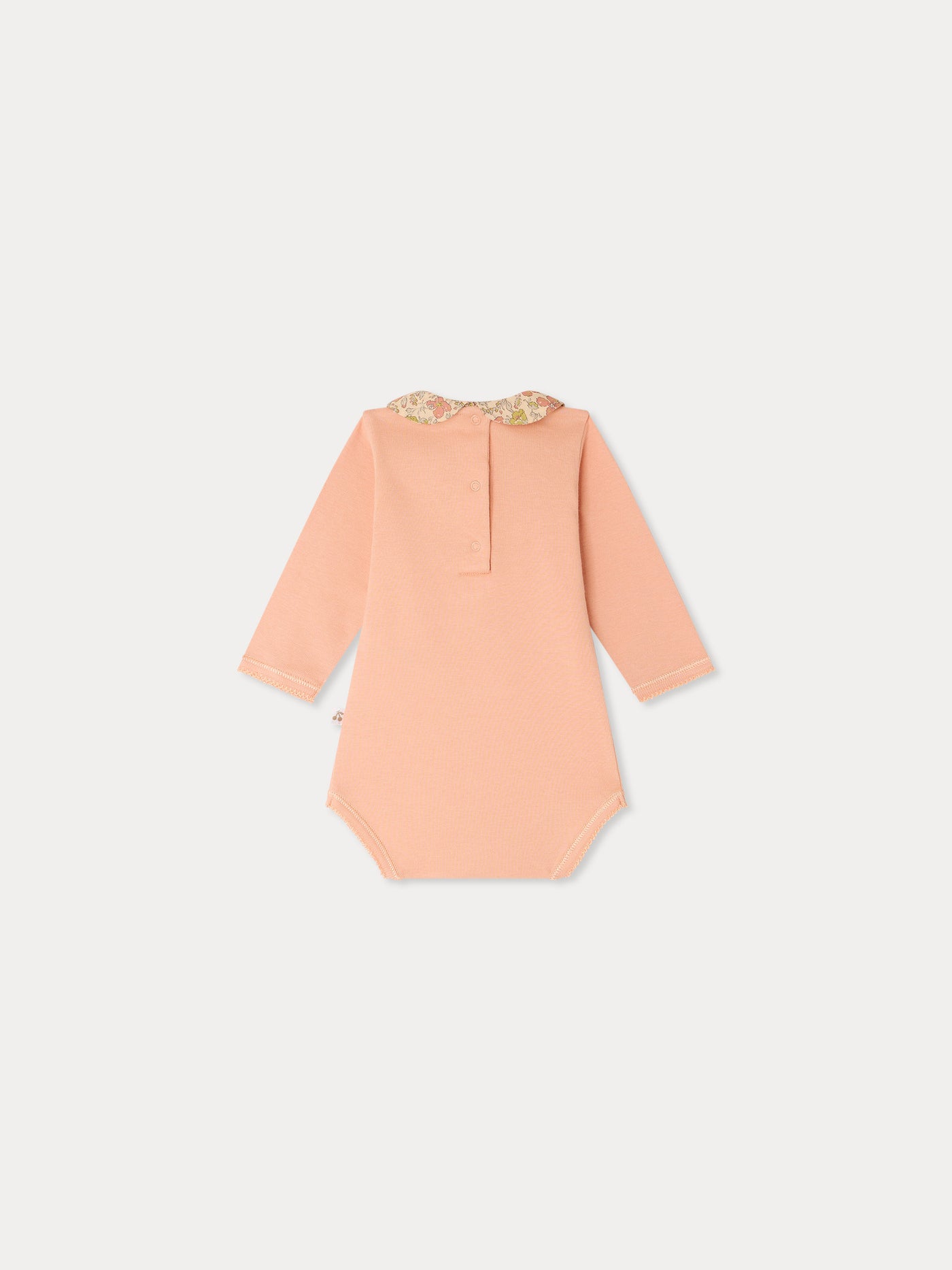 Cygne bodysuit with Liberty fabric collar in organic cotton
