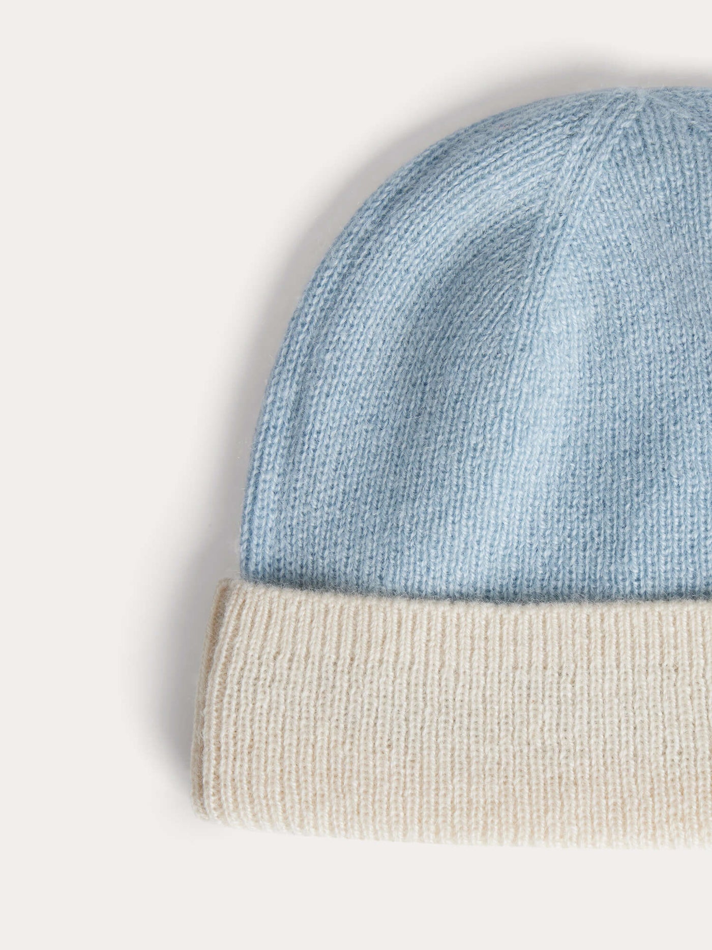 Darbo blue two-tone hat with turned-up brim in cashmere