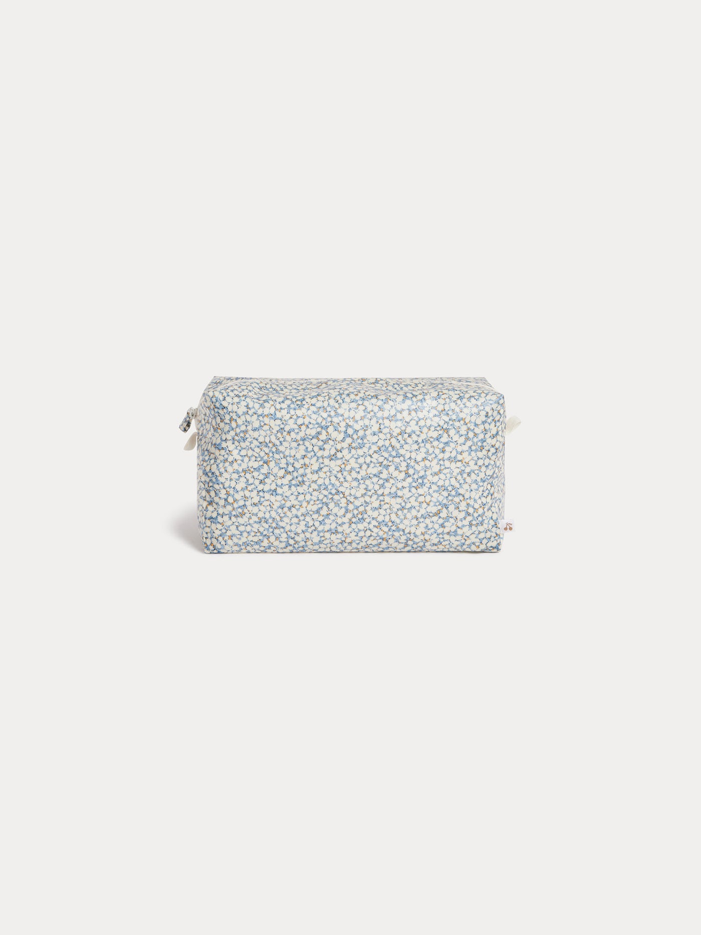 Toiletry bag in yellow Liberty fabric in organic cotton