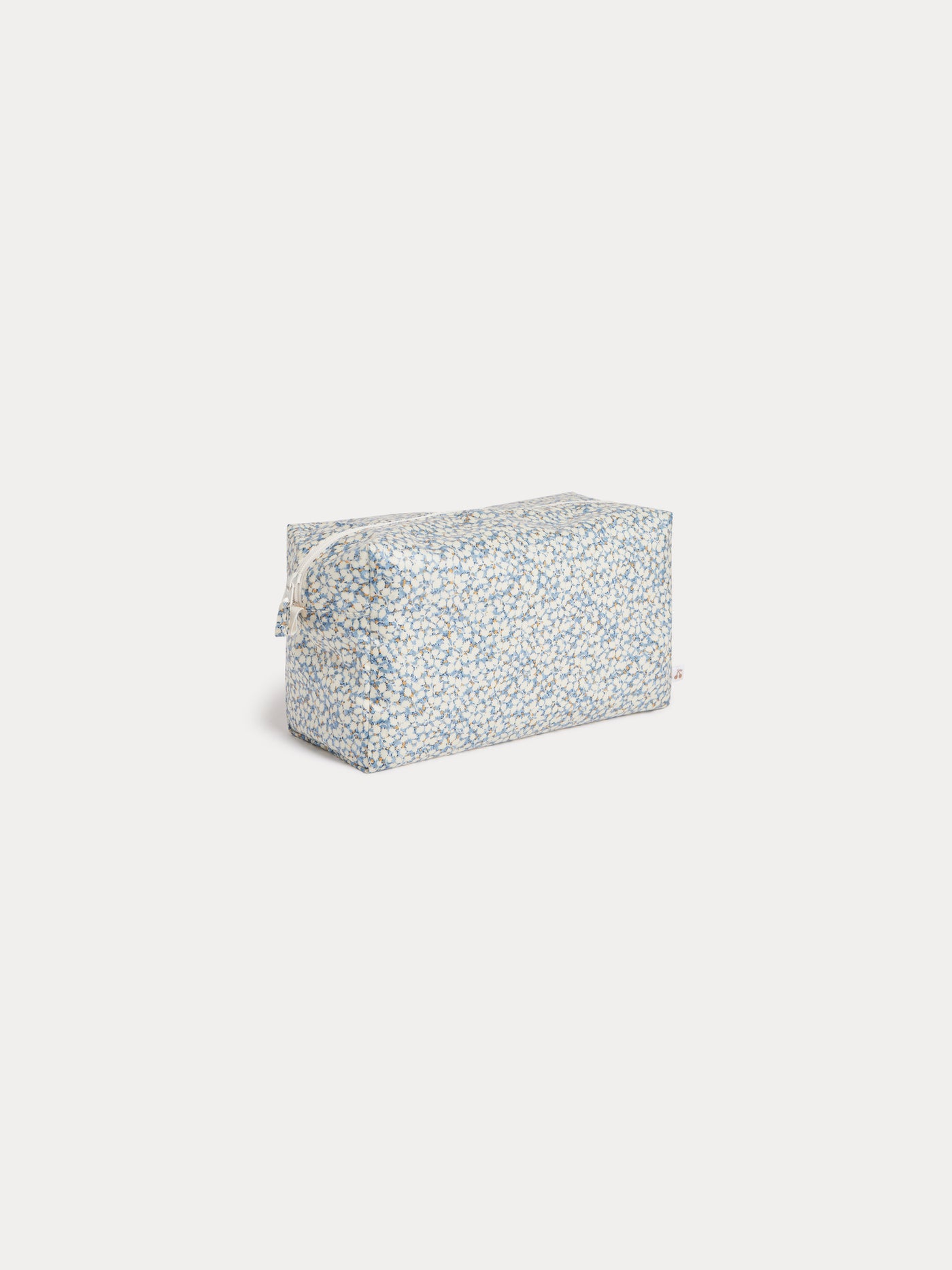 Toiletry bag in yellow Liberty fabric in organic cotton