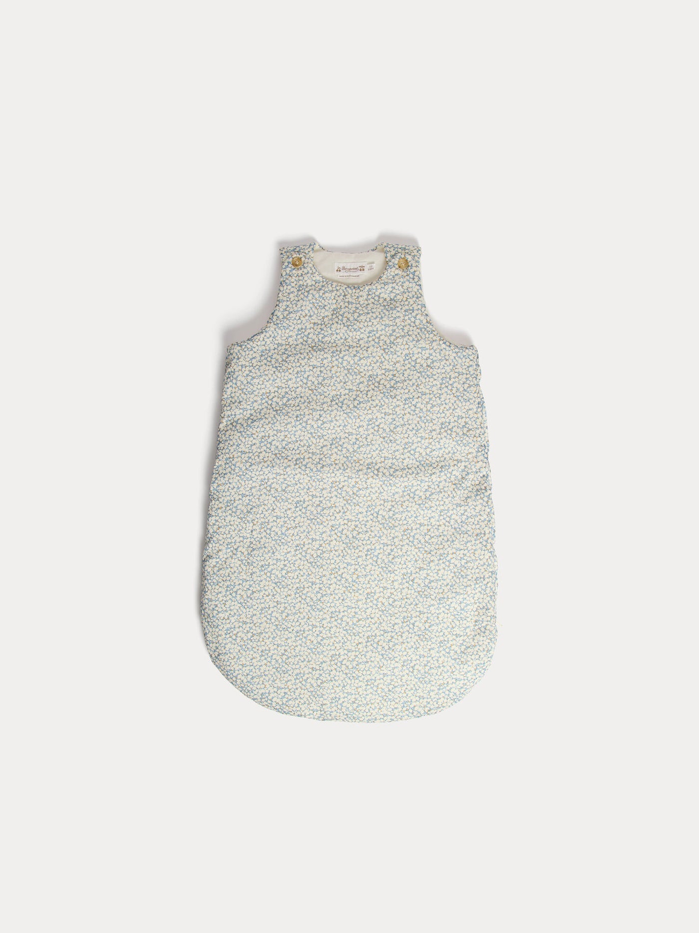 Joujou sleeping bag in blue Liberty organic cotton fabric